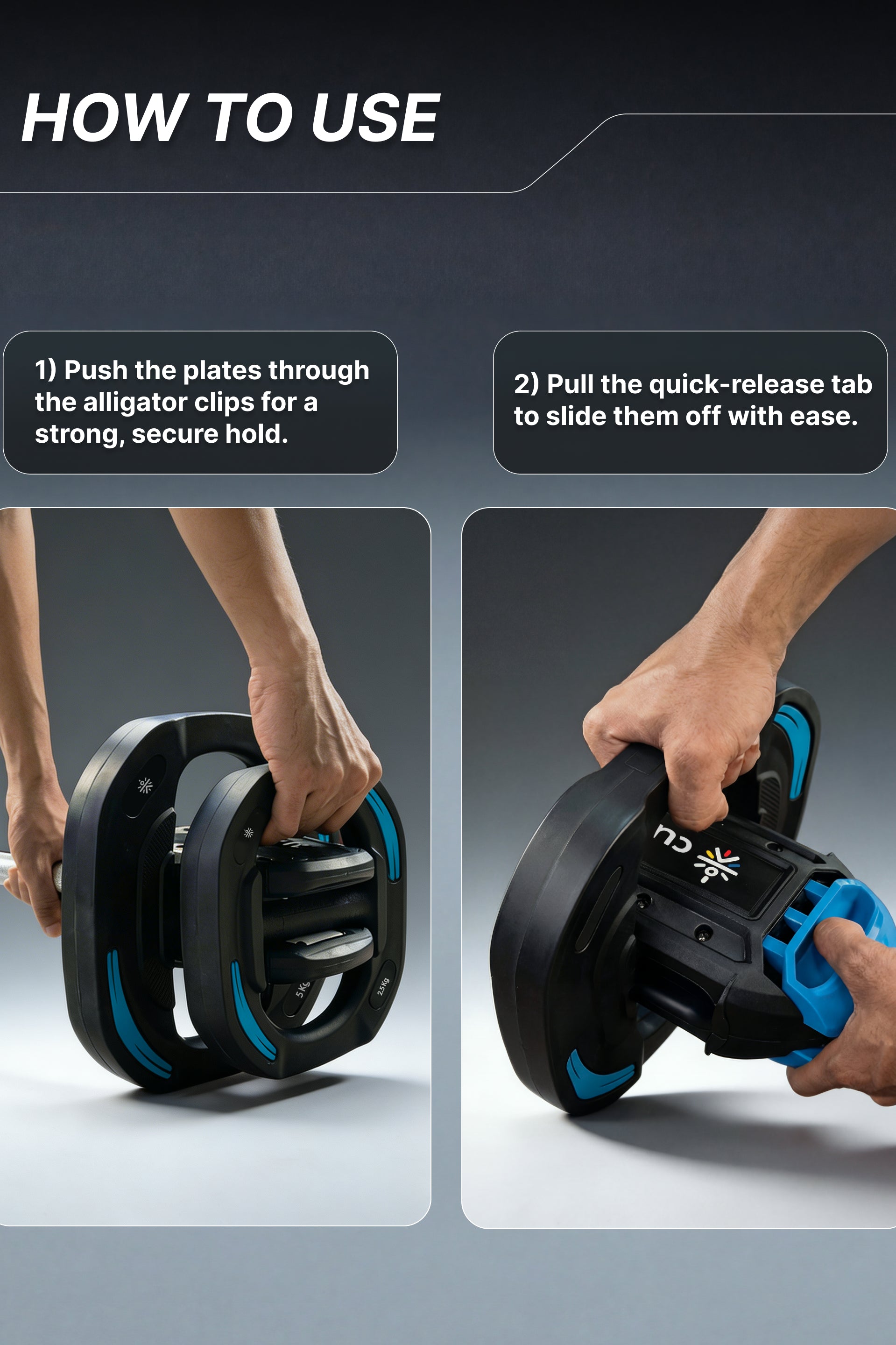 Cult Smartbar 20 Kg Adjustable Barbell with 3 pairs of Multi-grip weight plates, 2-in-1 use as free weights dumbbells & Barbell rod | Perfect for Home Strength Training