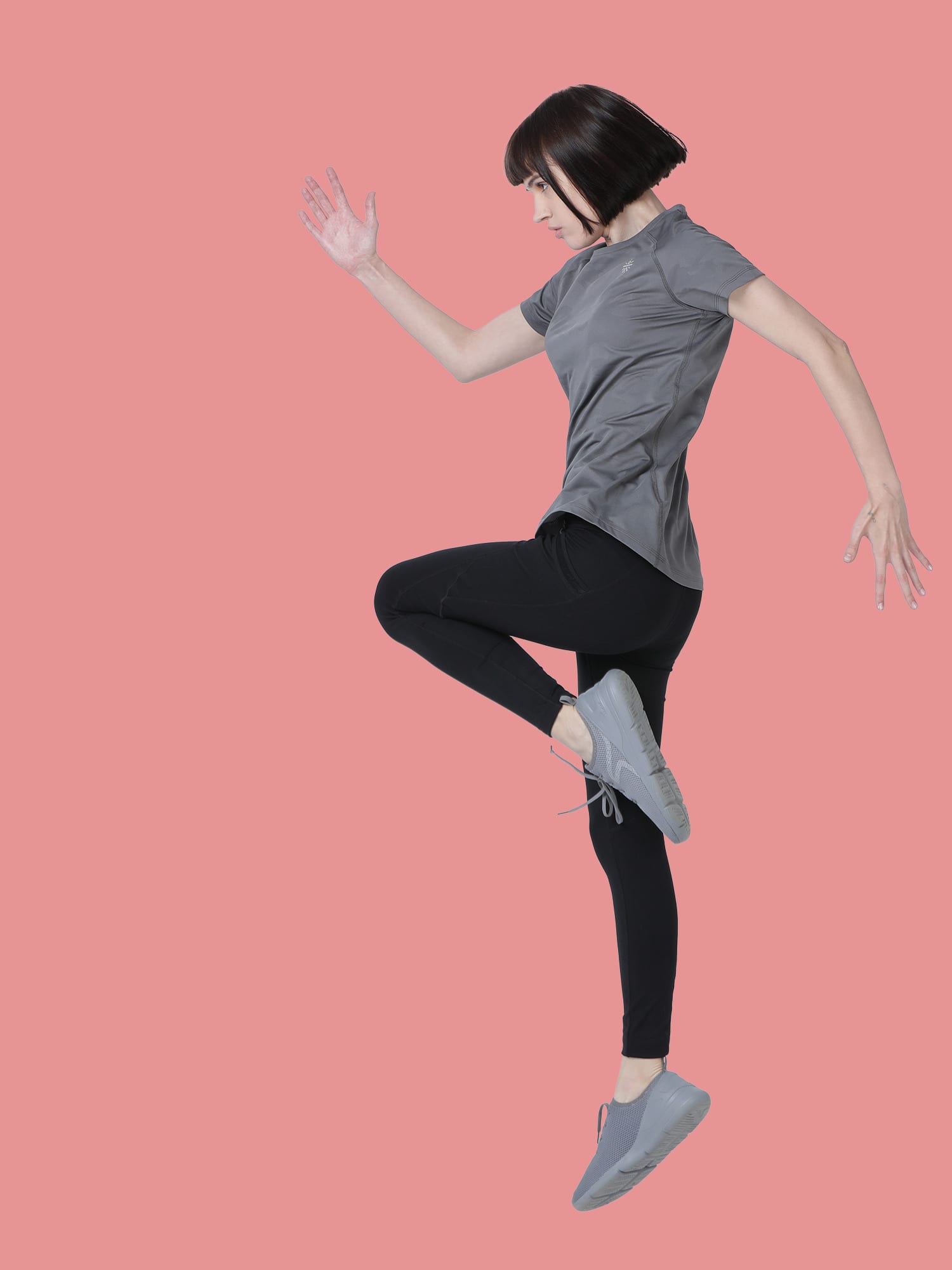 Vital Track Grey Running Relaxed Tee