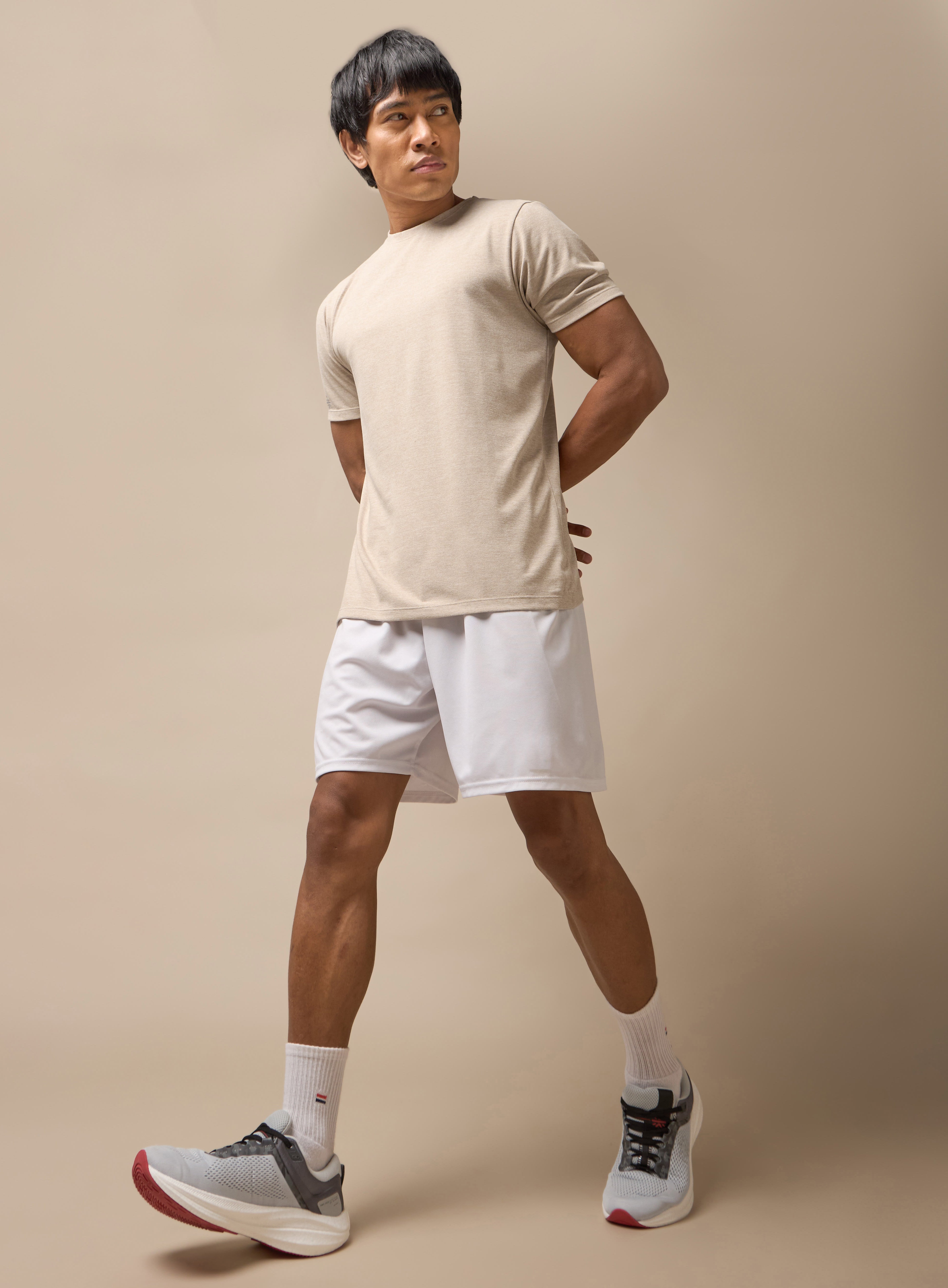 Men's All Day Workout Beige Comfortech T-shirt