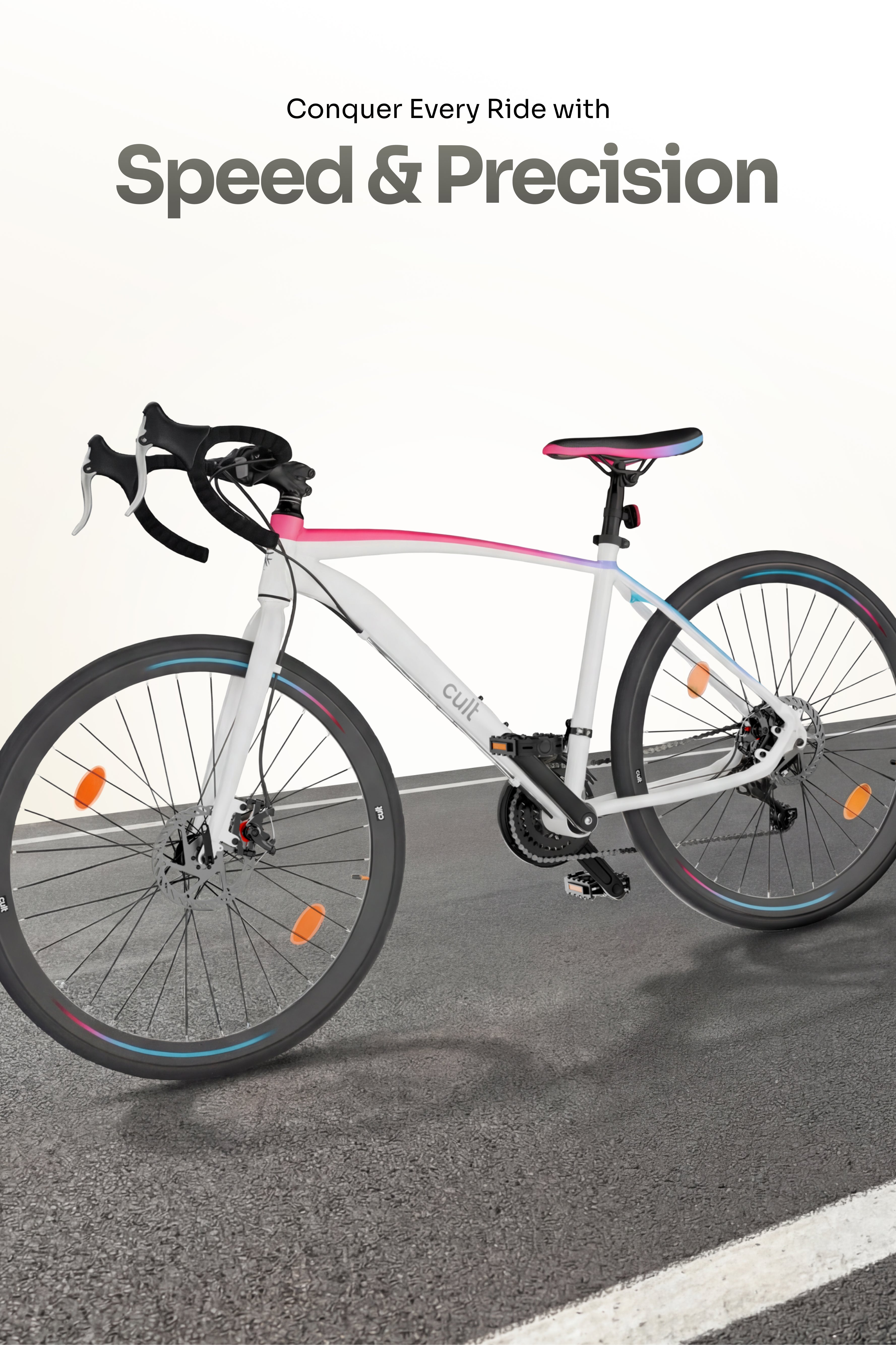 Cult Thrust 700C Road Cycle with 21 Speed Shimano Gears – White