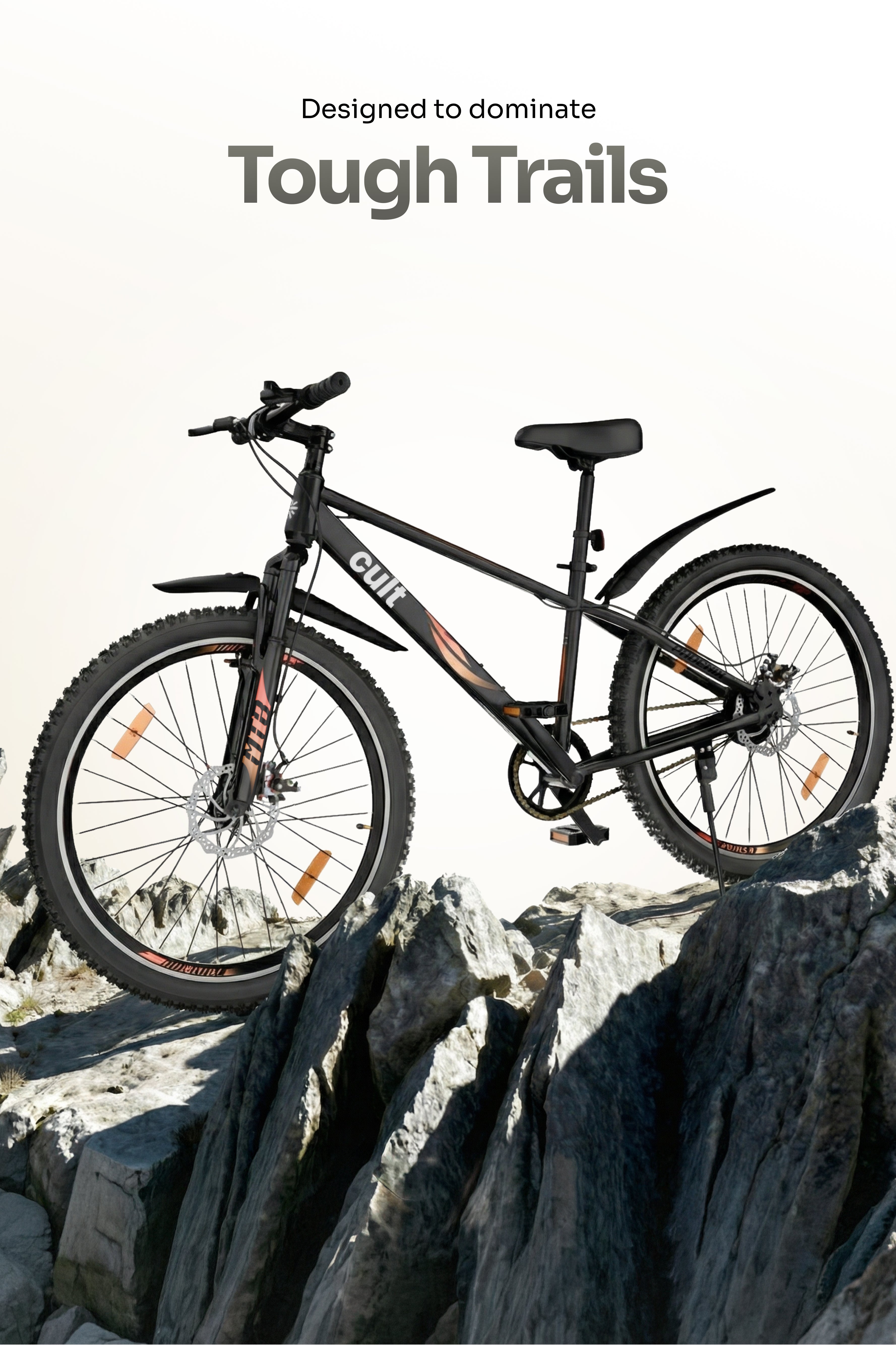 Cult Phoenix 29T Steel Mountain Bike with Dual Disc Brake and Front Suspension, Black