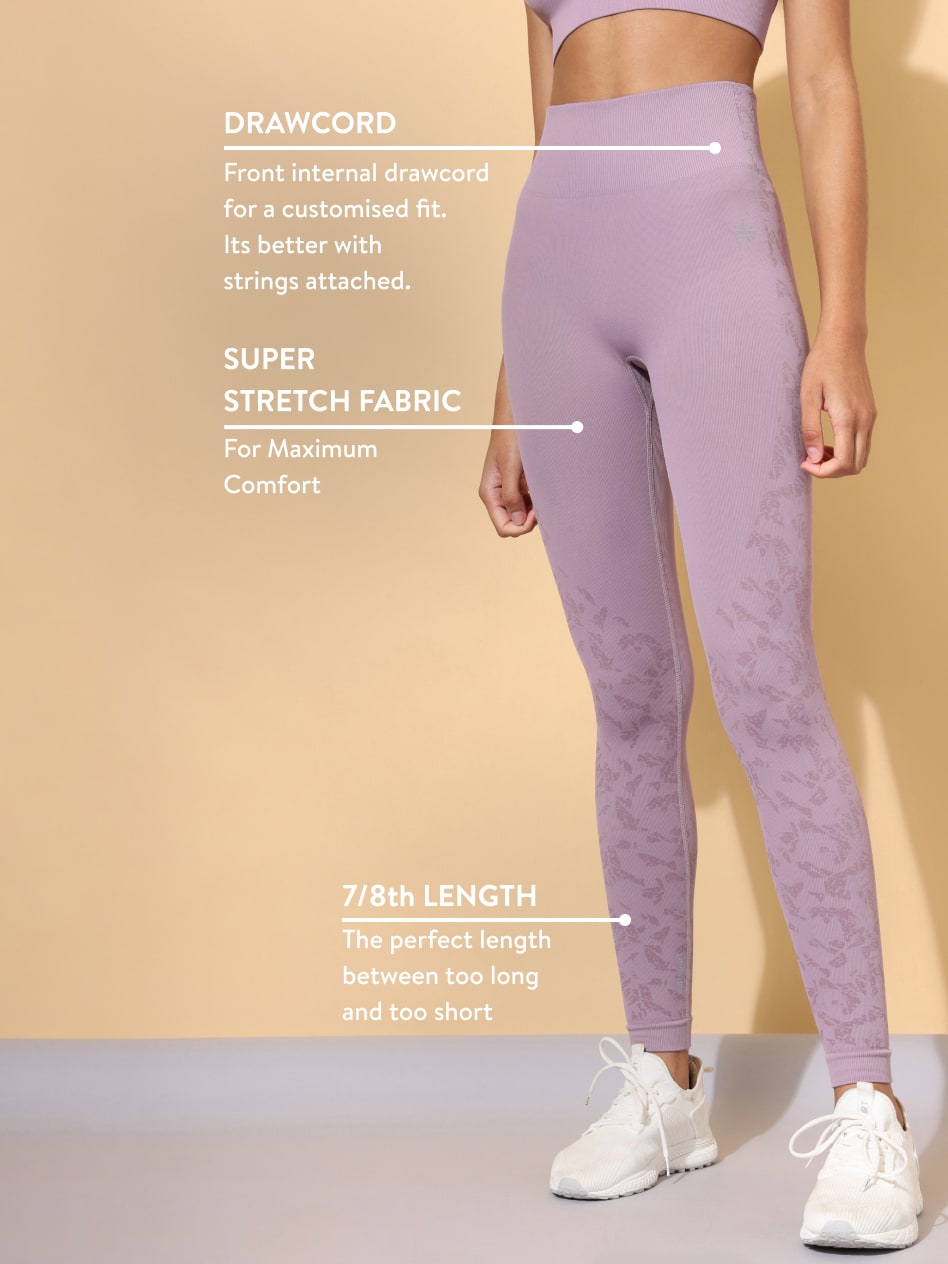 Dark Pink Seamless Jacquard Tights