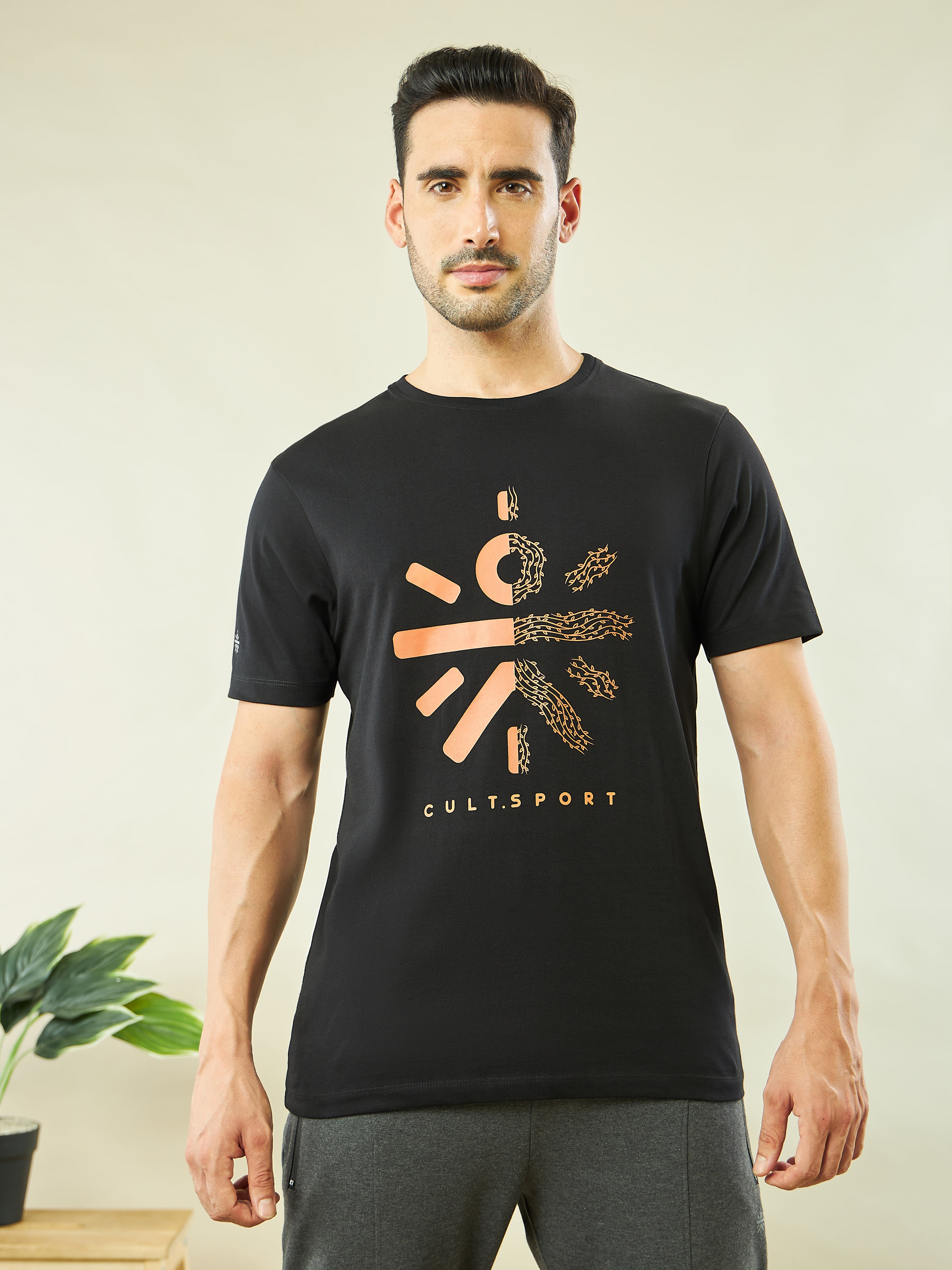 Logo Graphic Print Yoga T-shirt
