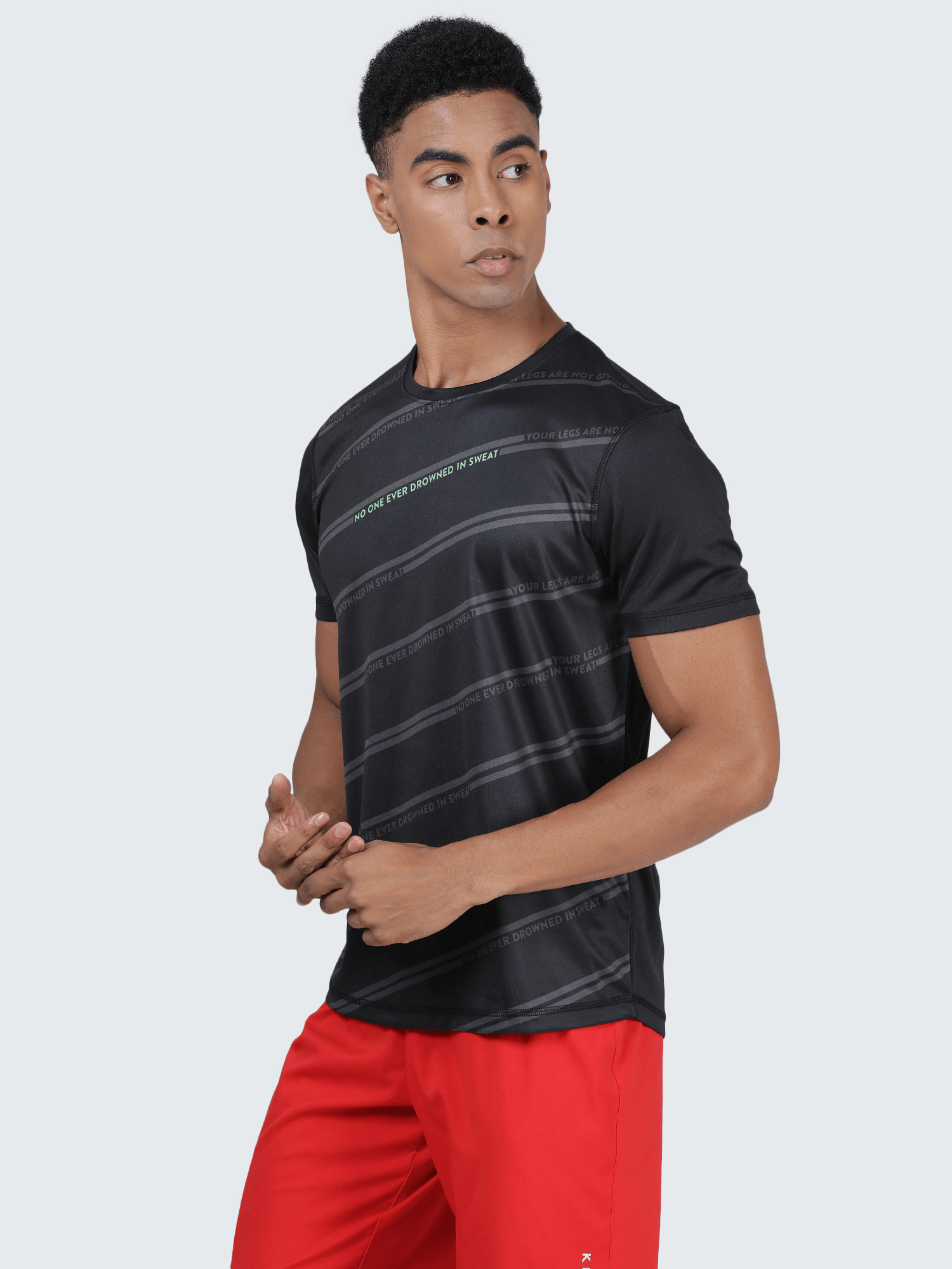 Dugout Stripe Black Workout Tee