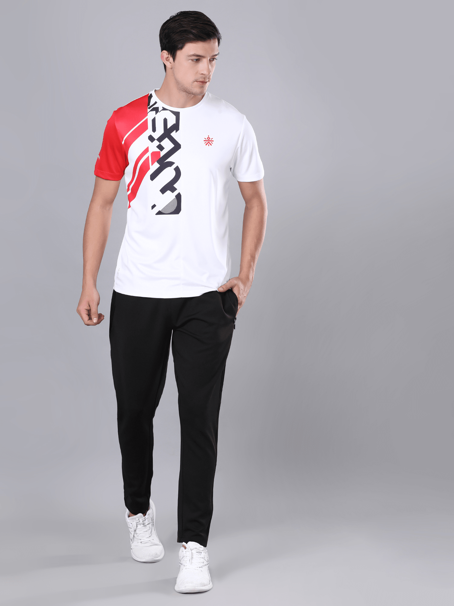 Abrstract Dia White Workout Tee