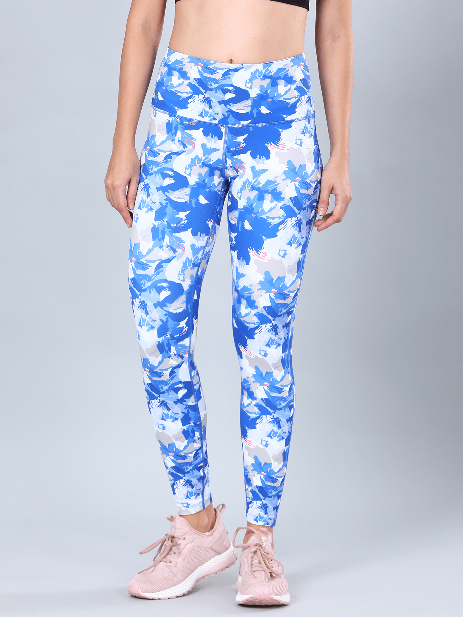 AbsoluteFit Blue Floral Workout Leggings