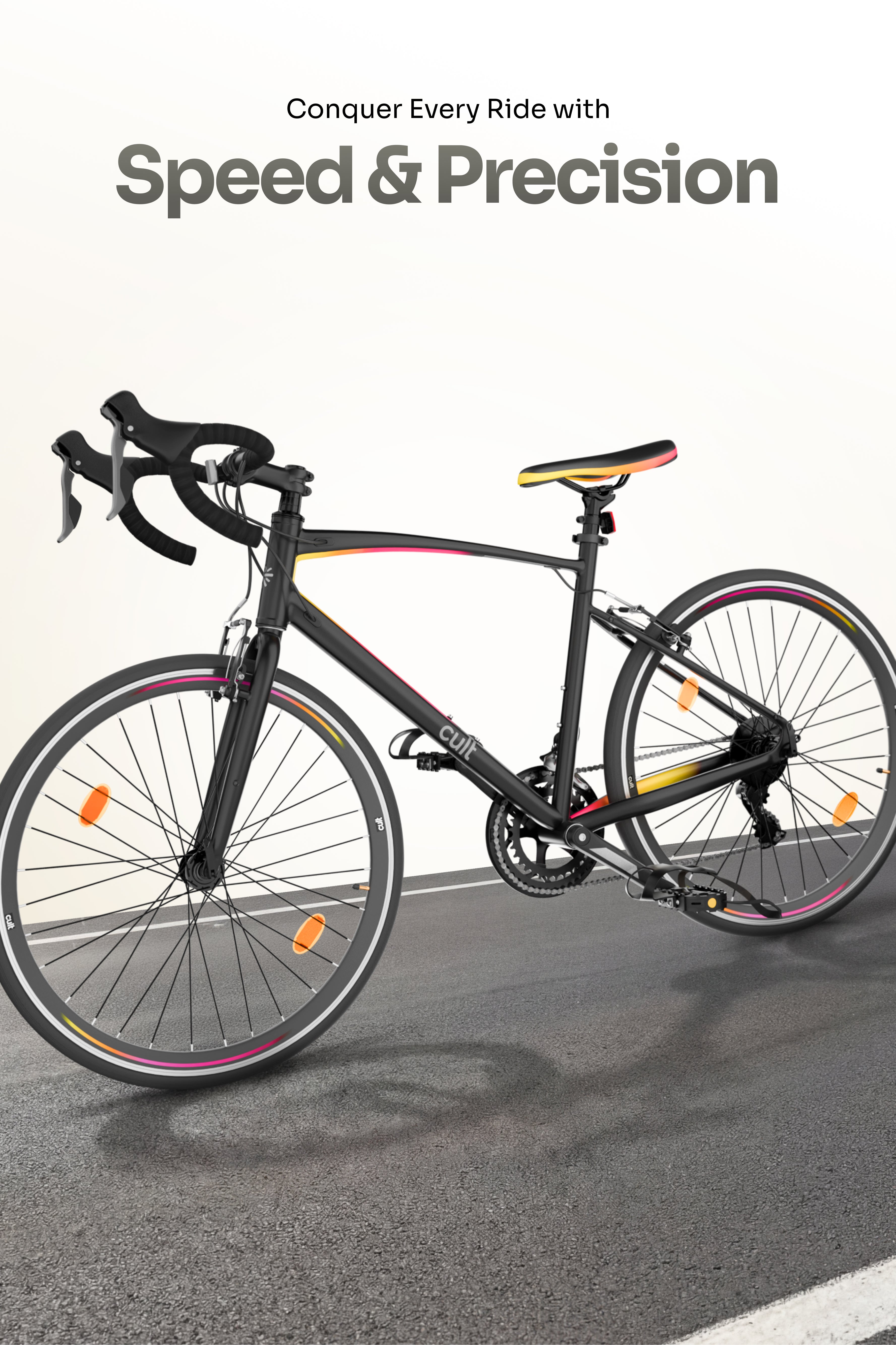 Cult Aero 700C 16 Speed Alloy Road Bike – Black