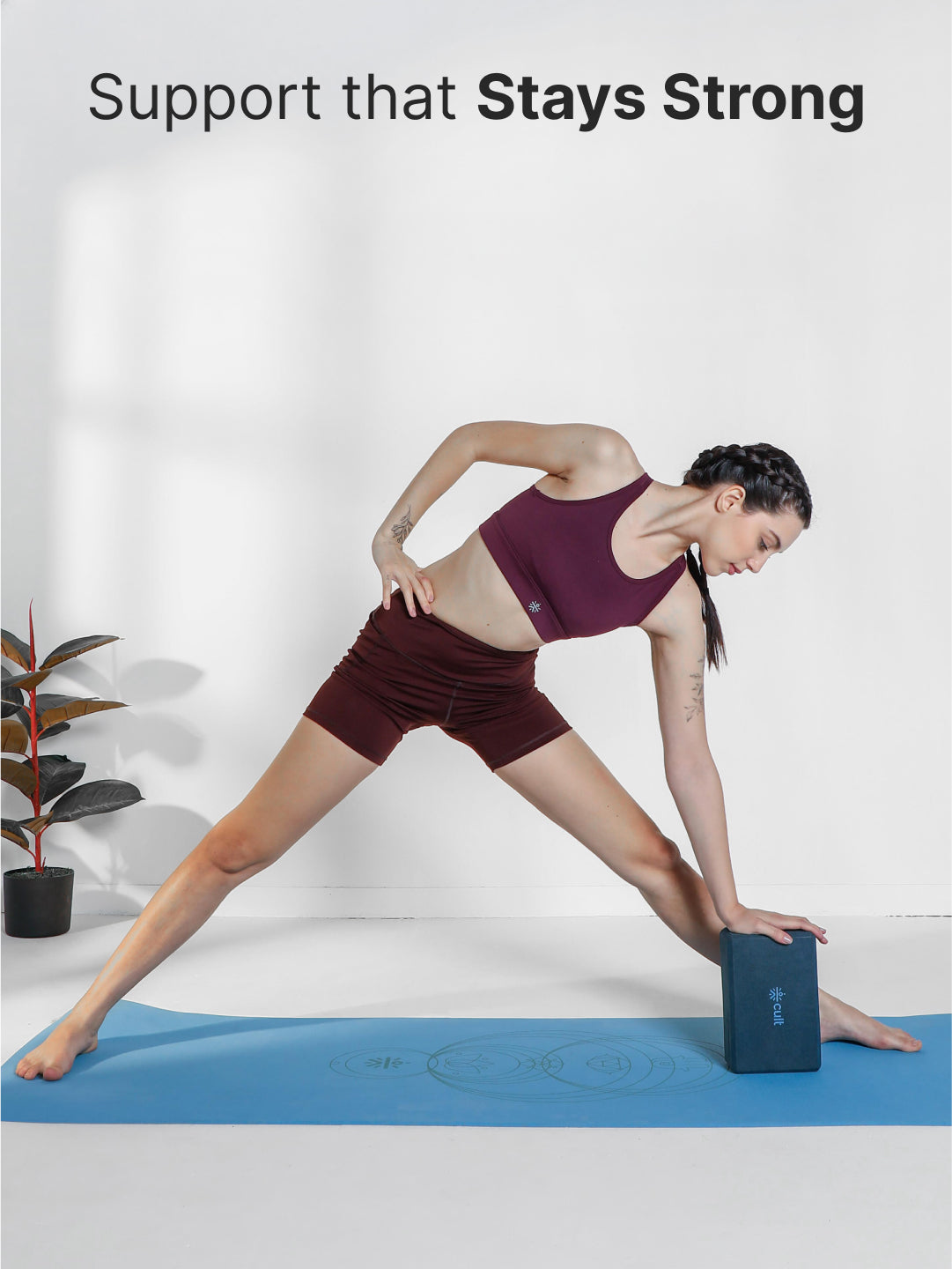 Pack of 2 EVA Yoga Blocks 80mm Blue – Non-Toxic, Anti-Skid & Durable