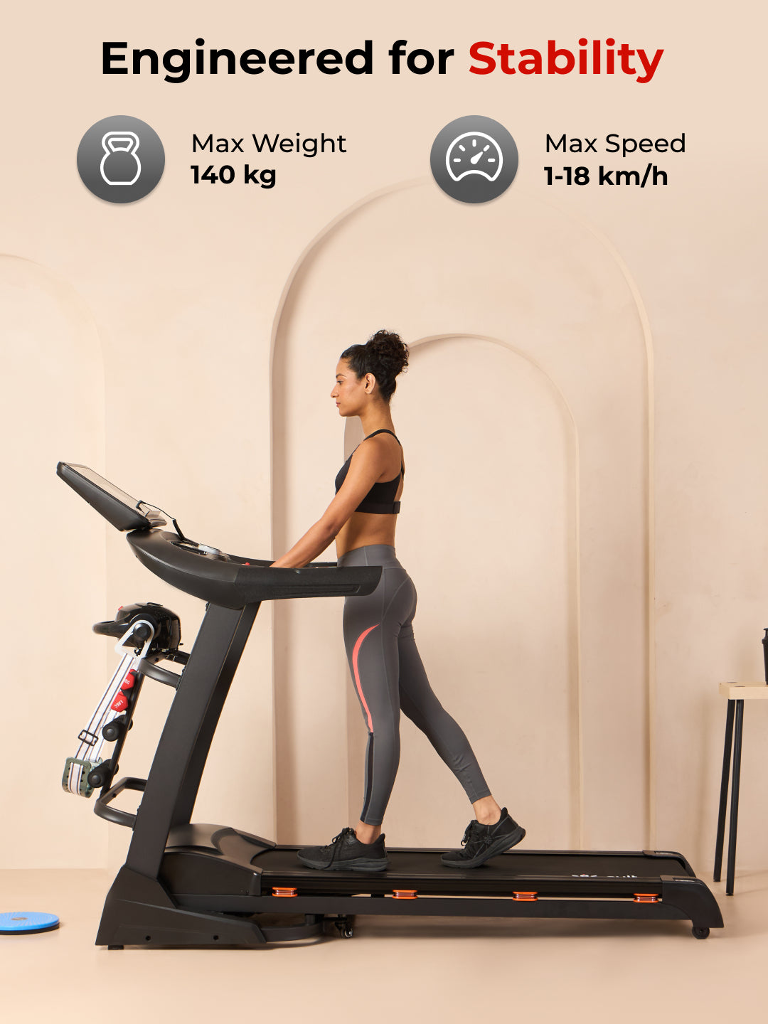 Cultrun M6 Nova 6 HP Peak Treadmill | 15-level Auto-Incline & Massager | Max Weight-140kg | Max Speed-18kmph (with 6 Months Extended Warranty)