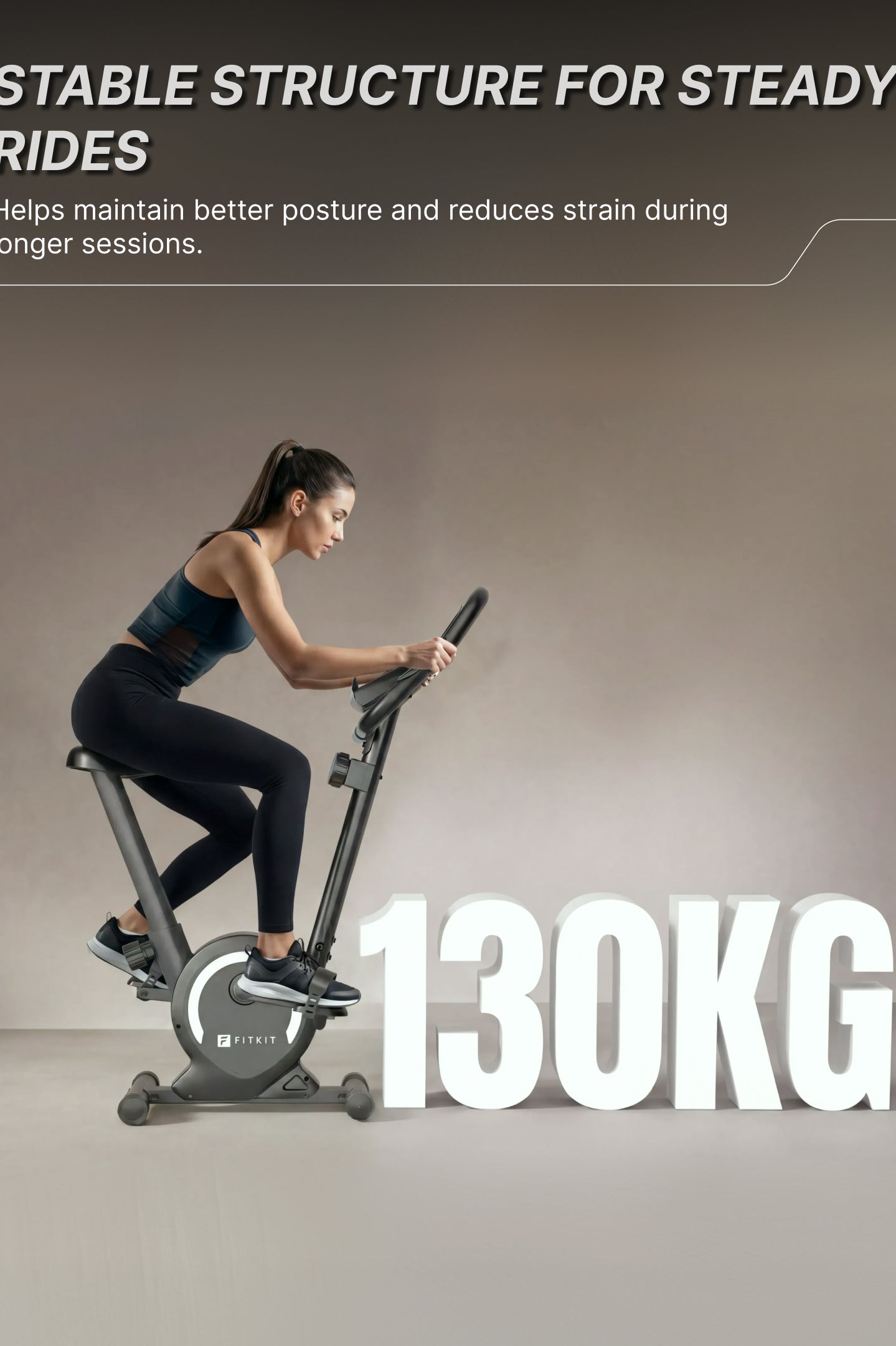 Fitkit by Cult Upright Exercise Bike 6 Kg Flywheel & 130 Kg Weight Support with Adjustable Cushioned Seat | 16-Level Magnetic Resistance | LCD Display & Tablet Holder | Suitable for Home Gym Workout