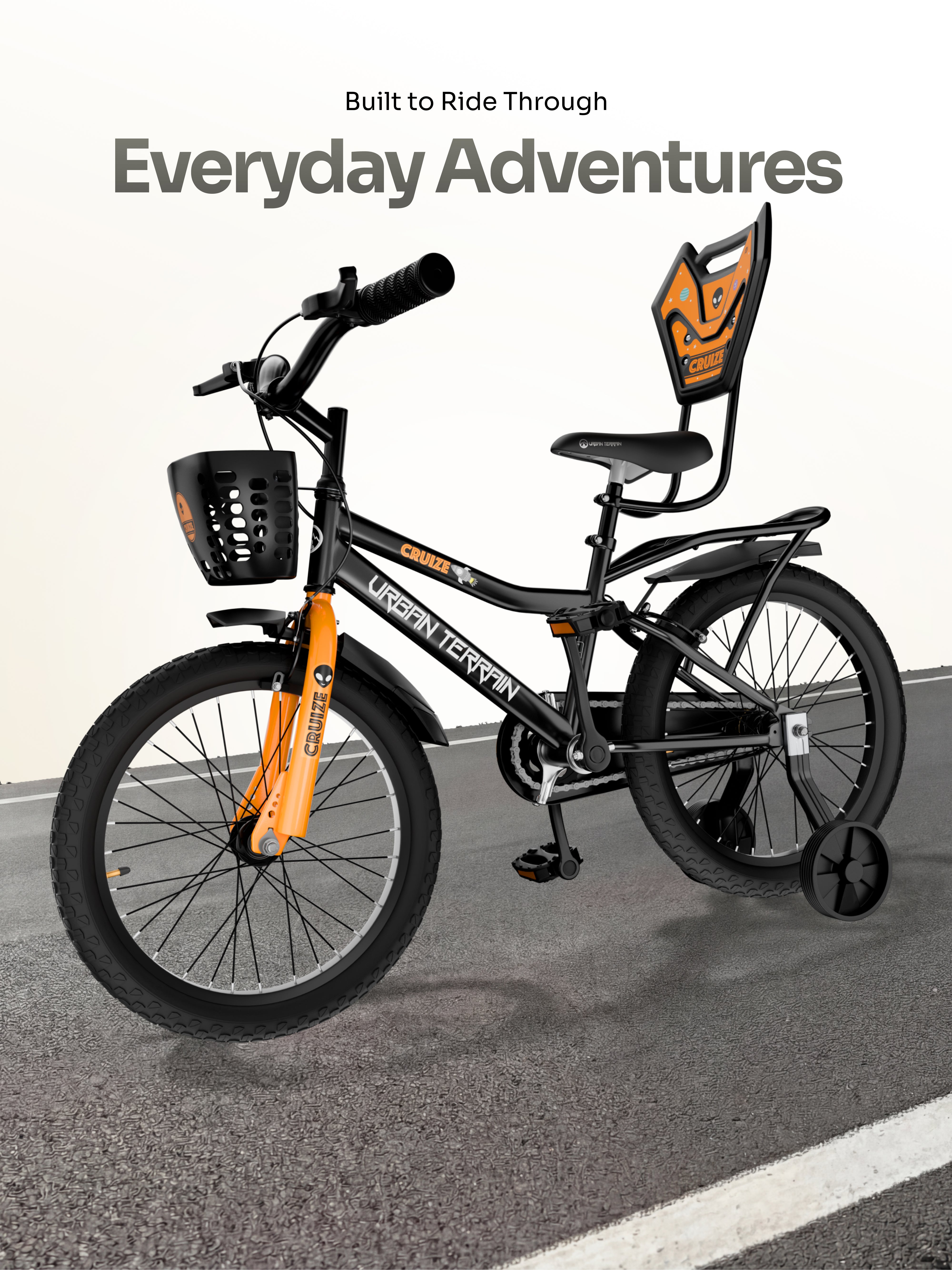 Urban Terrain Cruize 20T Single Speed Kids Cycle, Black