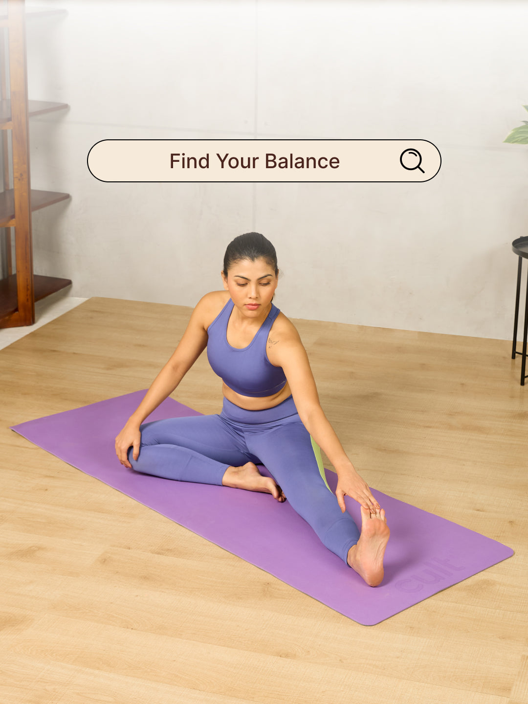 CULT EVA Yoga Mat 6mm with Carry Strap Dual Color Lavender, Anti-Slip, Lightweight & Durable Exercise Mat for Yoga, Pilates, Meditation, Gym & Home Workouts