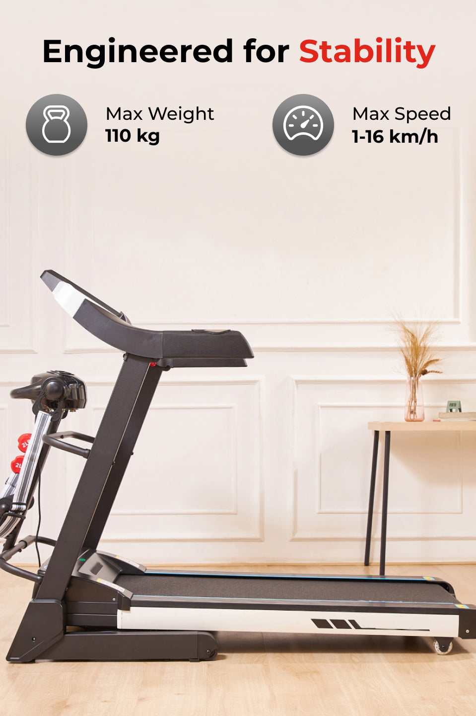 FT200M 4.5 HP Peak BLDC Treadmill | 15-level Auto-Incline & Massager | Max Weight-110kg | Max Speed-16kmph (with 6 Months extended warranty)