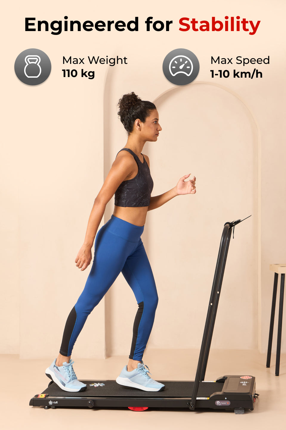 Cult Walking pad Pro 2HP Peak | Max Speed-10kmph | Max Weight-110kg | Walking Pad for Home Use (with 6 months extended warranty)