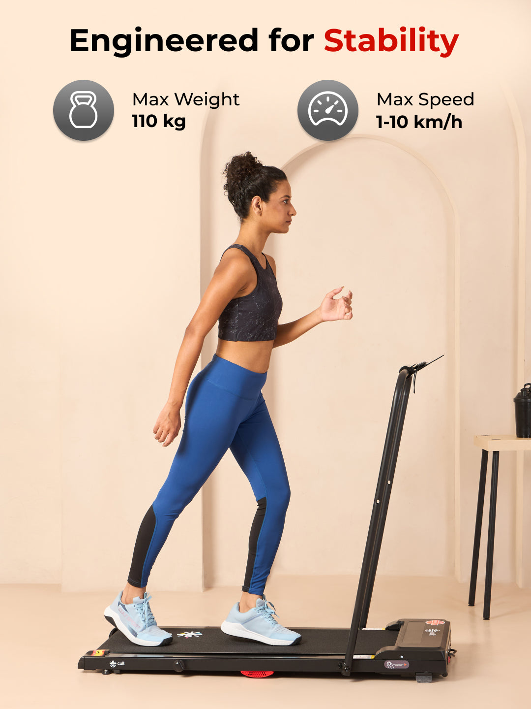 Cult Walking pad Pro 2HP Peak | Max Speed-10kmph | Max Weight-110kg | Walking Pad for Home Use (with 6 months extended warranty)