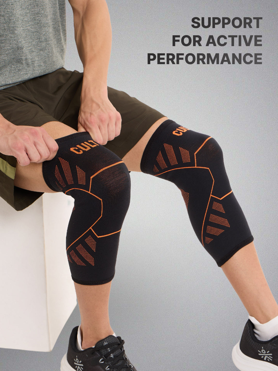 cult Knee Support For Men & Women For Gym, Exercise, Running, Cycling Knee Braces Pair For Sports & Workout Knee Support For Knee Pain Relief Black XL