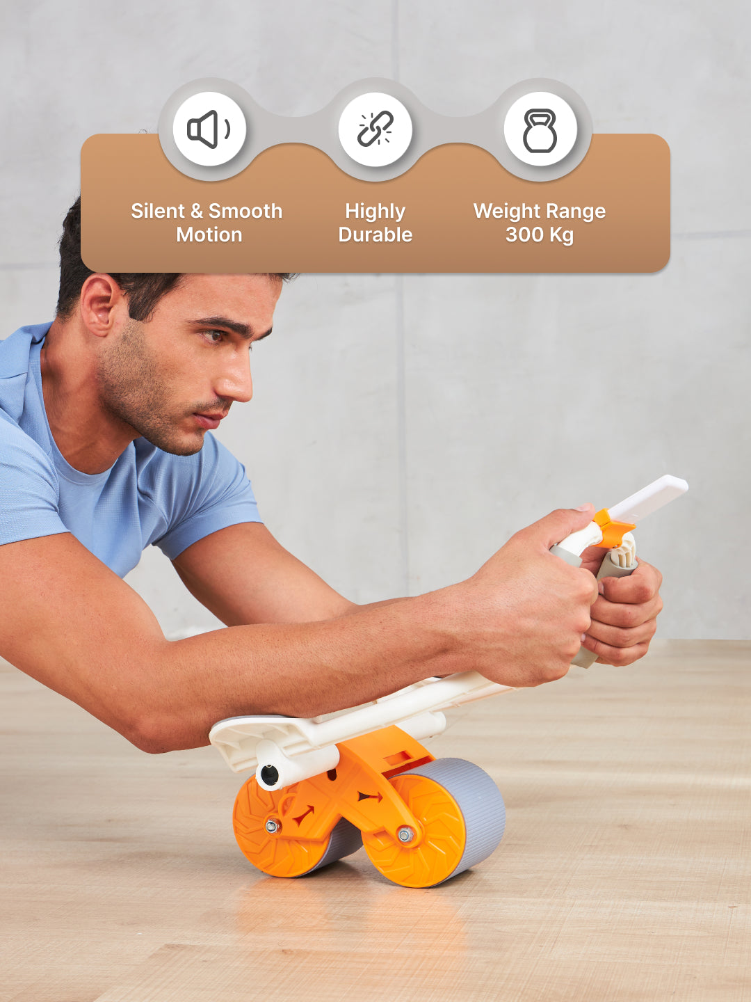 Ab Roller for Men & Women, with Elbow Support, Timer , Mobile Holder