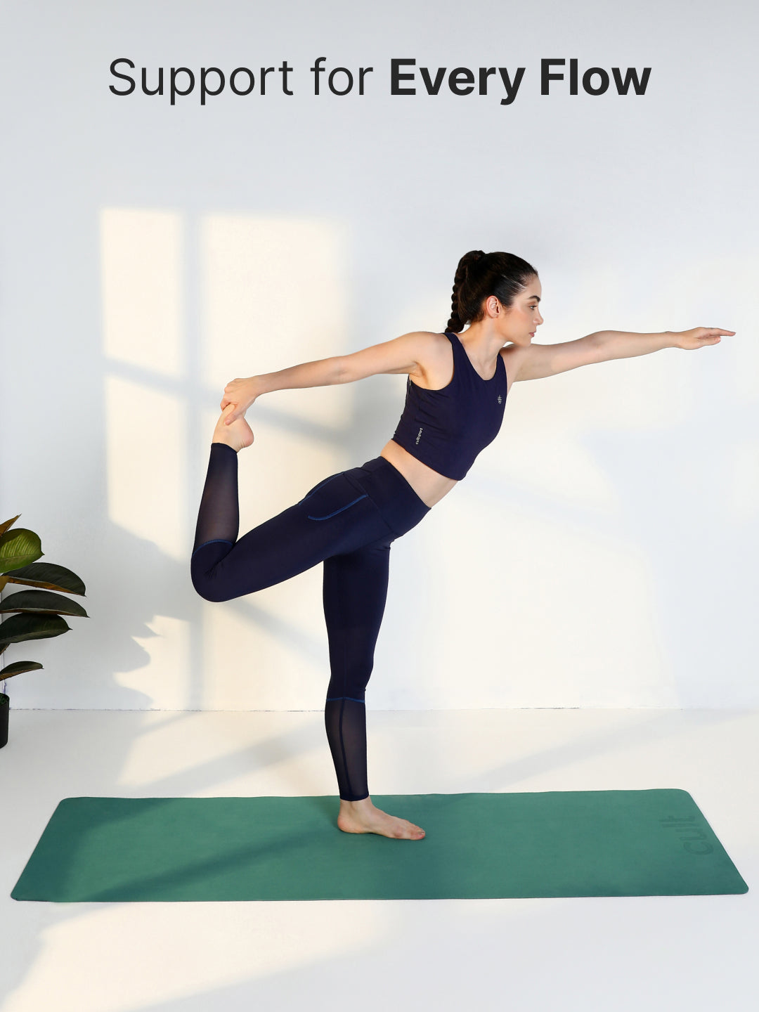 Cult Yoga Mat EVA 5mm with Carry Strap Non-Slip, Cushioned, Sweat-Resistant, Eco-Friendly Workout Mat for Home Gym & Fitness Sage Green