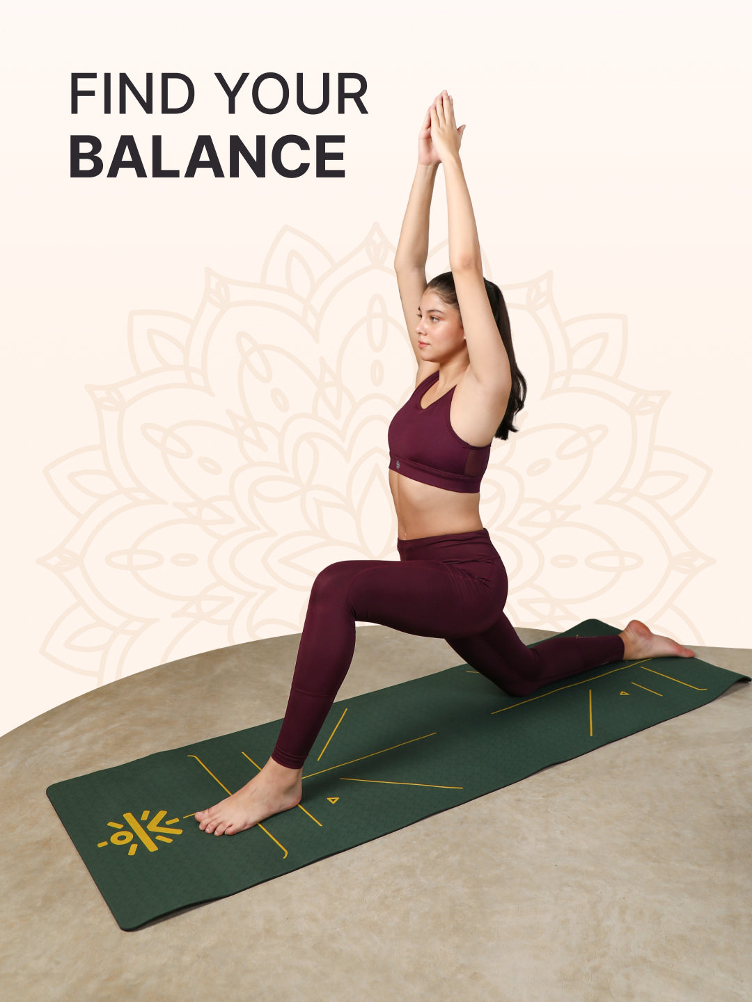 CULT Premium TPE Yoga Mat with Alignment Marks 6mm Thick Non-Slip Exercise & Pilates Mat for Men & Women, Eco-Friendly, Sweat-Resistant with Carry Strap Green