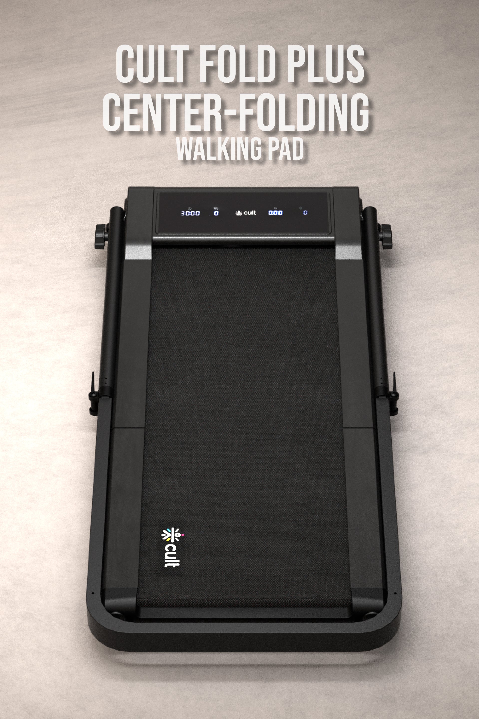 Cult Fold Plus Center-Folding Walking Pad with 5HP Motor with Easy Remote Control | Max User 130kg | Top Speed 6kmph | Running Deck 39.3 x 15.7 inches | Space Saving & Perfect for Home use Treadmill (with 6 Months Extended Warranty)