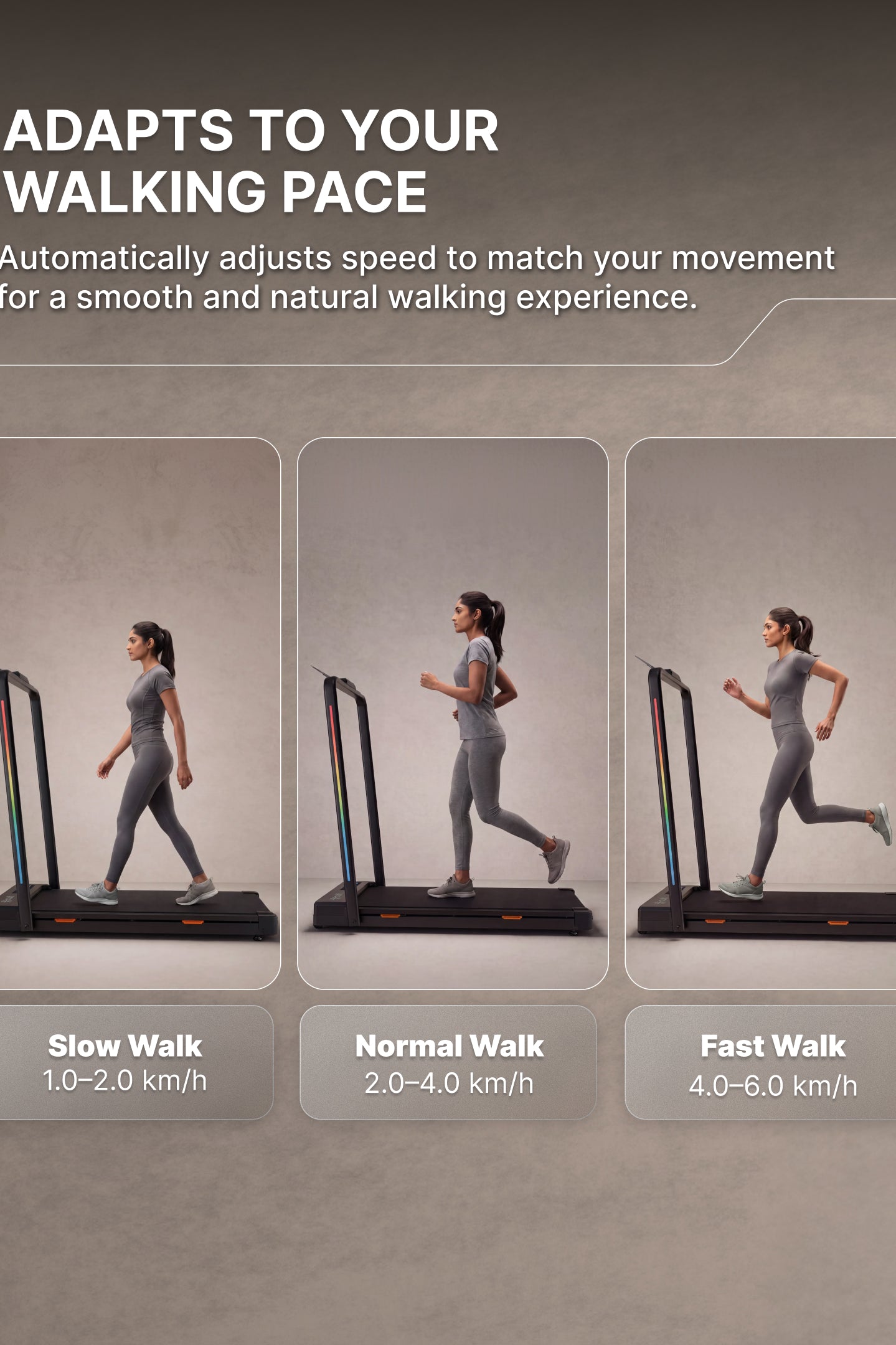 Cult Smart Walking Pad with Auto Speed Adjustment | 4 HP Peak BLDC Motor | 2-Level Incline | LED Display | 120 kg Capacity | Compact & Foldable | Walking Pad for Home