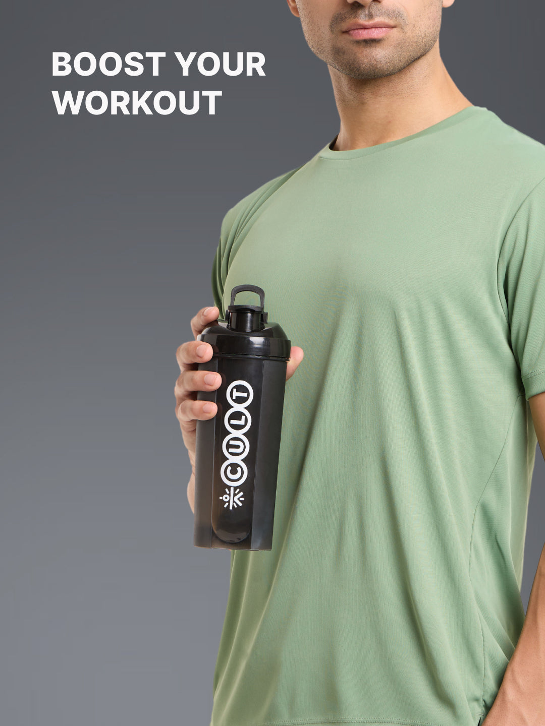 cult Gym Shaker Bottle 700ml Shaker Bottle For Protein Shake Leakproof Protein Shaker Sipper Bottle Ideal For Protein, Pre Workout And Gym Shaker Bottle for Men & Women Black