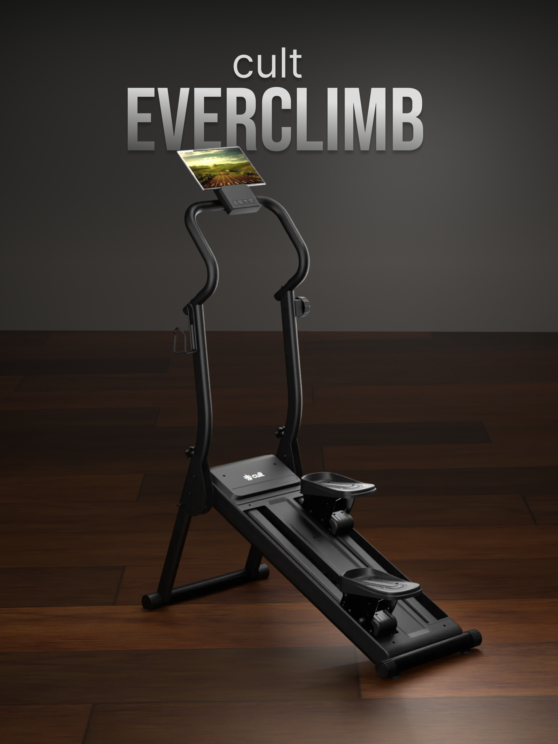 Cult Ever Climb Climber Machine | 150 kg Max Weight | 8-Level Magnetic Resistance | 3-Level Incline & Pedal Inclination | Foldable with Wheels | LED Display & Tablet Holder | Ideal for Home use