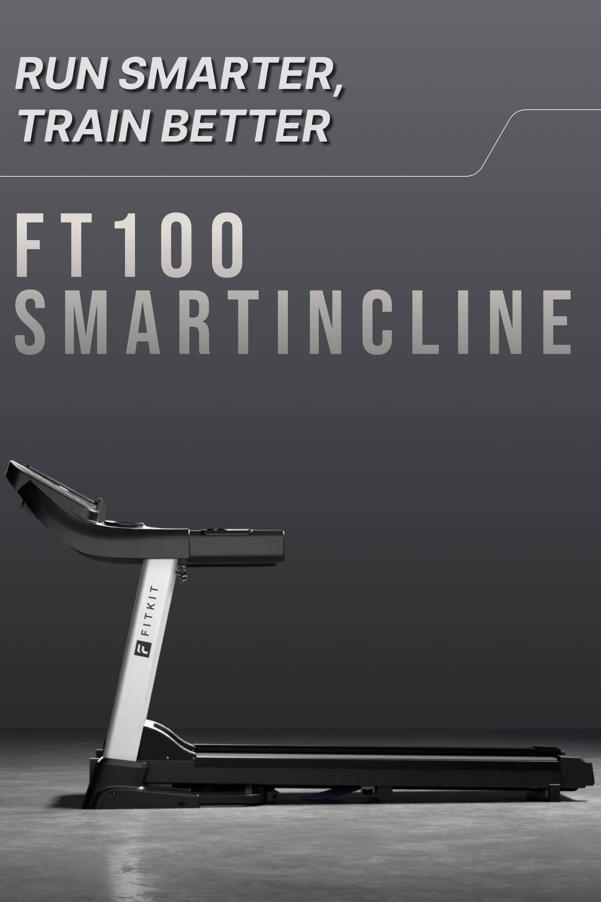 Fitkit by Cult FT100 Smart Incline Motorised Treadmill | 3HP BLDC Motor | 110kg Capacity | 15-Level Auto Incline | 12 km/hr Speed | Foldable & Easy-Move Wheels | 12 Preset Workout | Ideal for Home Use