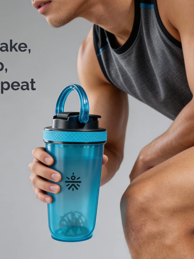 CULT FrostBlend Shaker Bottle 500 ml, BPA-Free Leak-Proof Multipurpose Shaker for Protein & Gym Blue