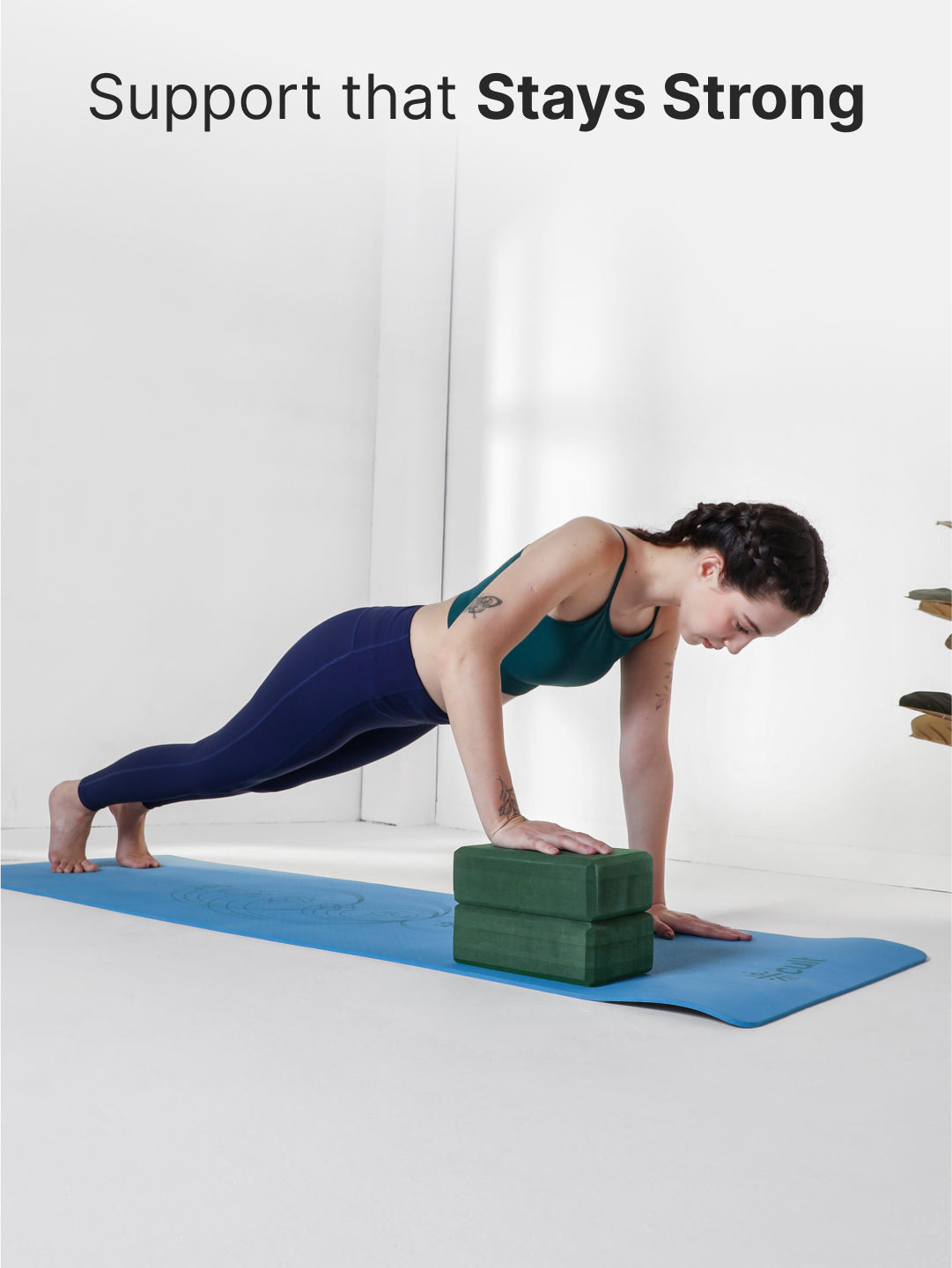 cult Mindful Movement Yoga Kit -Yoga Wheel Green,,Yoga Block Green Pair of 2 & Yoga Knee Pad Green