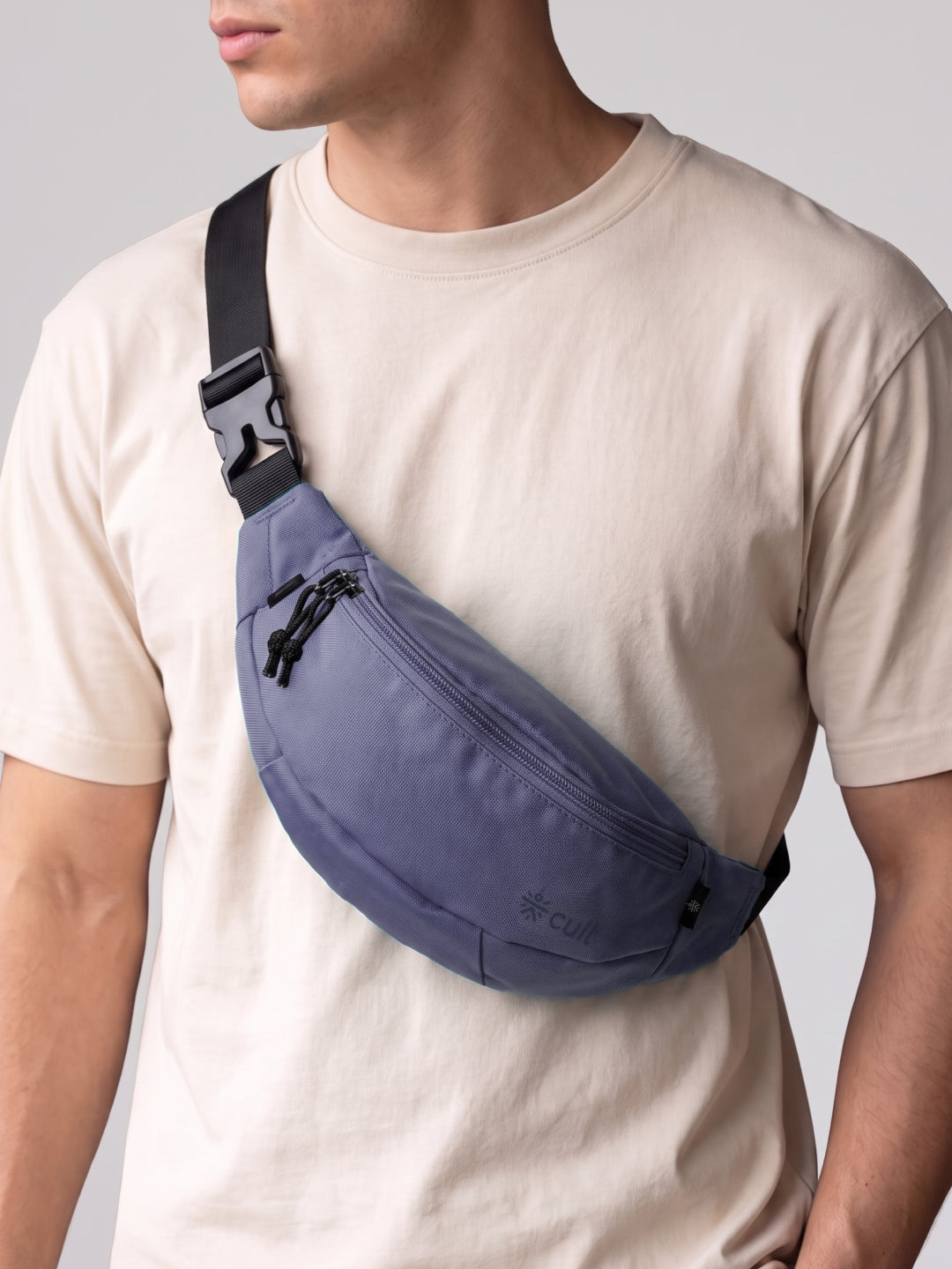 Cult Waist Bag for Men & Women, Compact Fanny Pack with Dual Compartments, Adjustable Strap, Water-Repellent Travel, Running & Everyday Carry Bag – Slate Blue