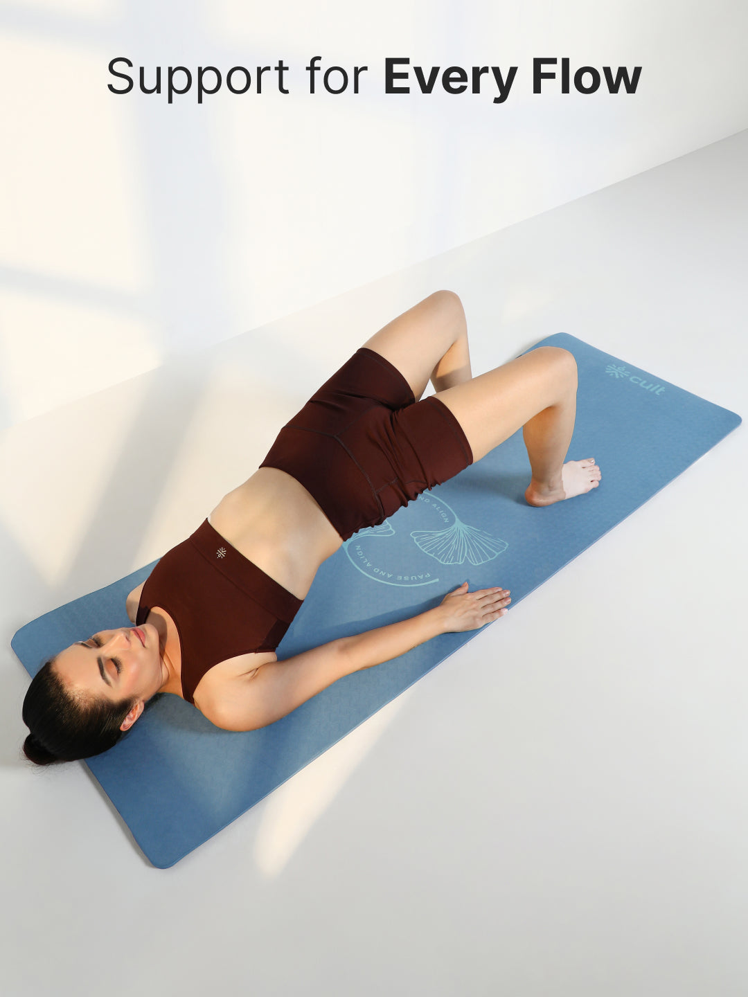 CULT TPE Yoga Mat 10mm Extra Thick with Carry Strap and Bag Non-Toxic, Latex-Free, Anti-Slip, Tear-Resistant & Lightweight Superior Cushioning for Joint Support, Meditation & Home Workouts- Teal