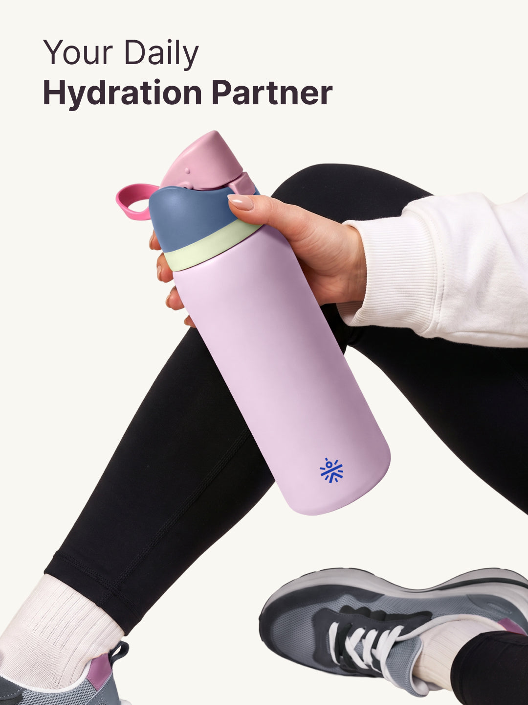 Cult Stainless Steel Water Bottle with Leakproof Dual Sip & Swig Design Cap & Carry Handle Pink
