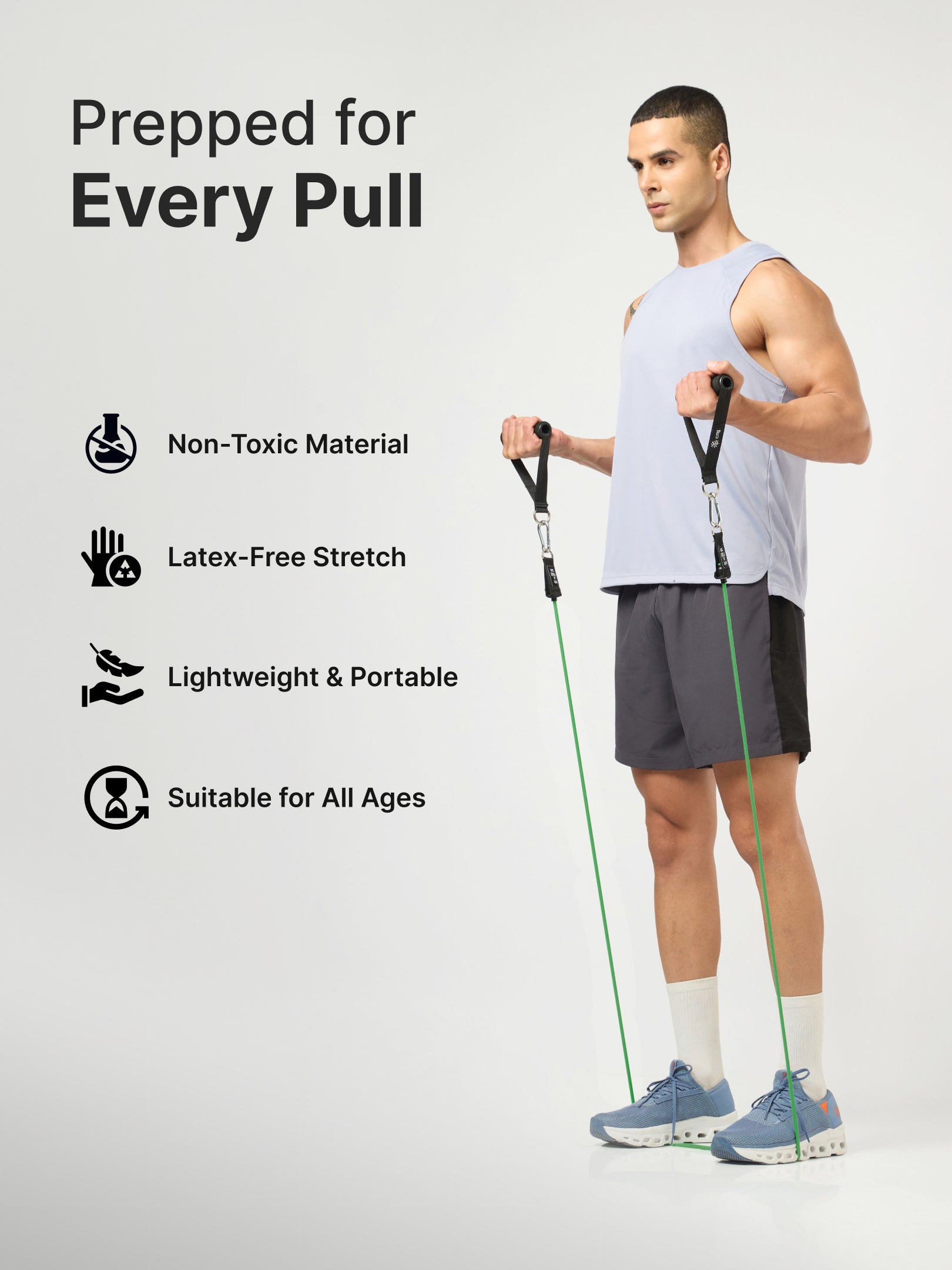 Cult Toning Tube for Exercise & Stretching with Foam Handles, Door Anchor | Resistance Band Suitable for Home & Gym Workout for Men & Women | Heavy Resistance 20-25 Kgs, Green