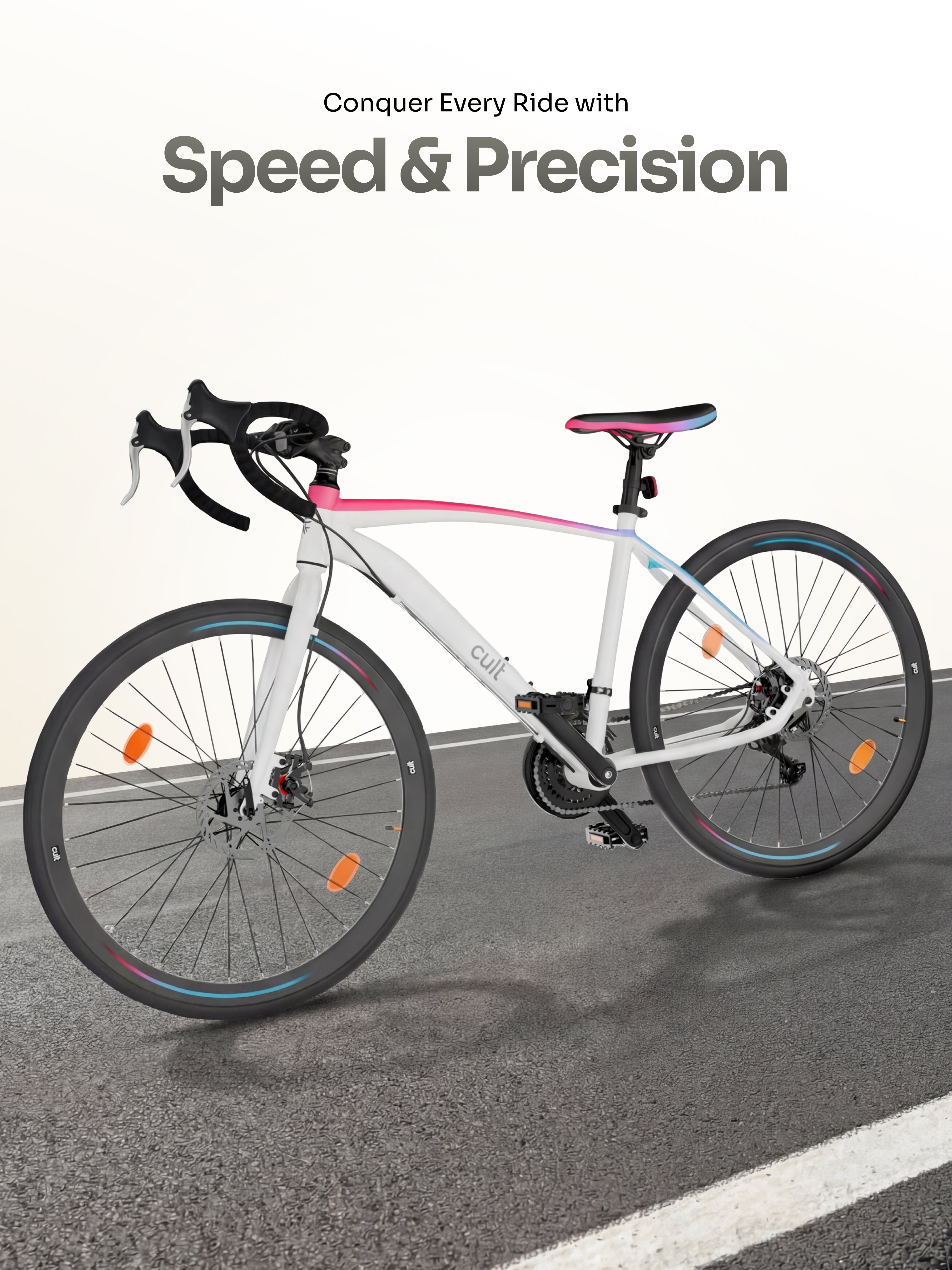 Cult Thrust 700C Road Cycle with 21 Speed Shimano Gears – White