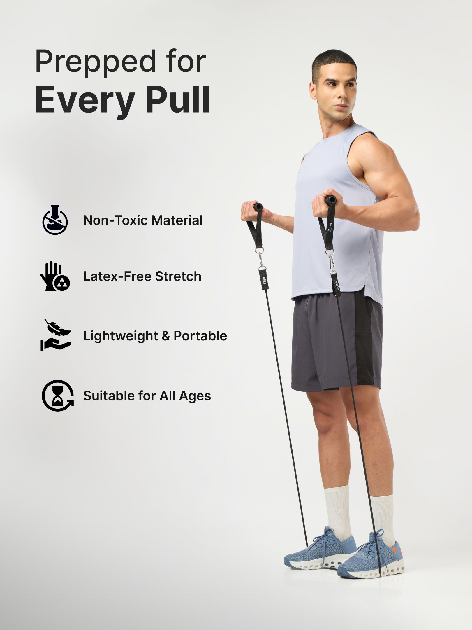 Cult Toning Tube for Exercise & Stretching with Foam Handles, Door Anchor | Resistance Band Suitable for Home & Gym Workout for Men & Women | Extra Heavy Resistance 15-18 Kgs, Black