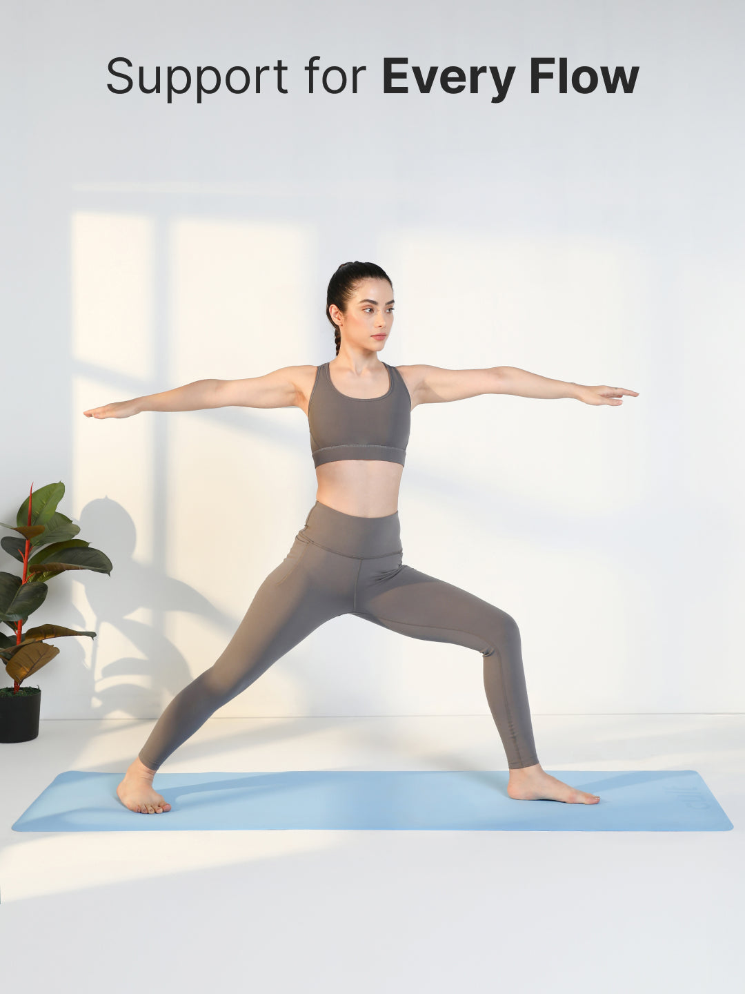 Cult Yoga Mat 4mm EVA with Carry Strap Lightweight, Non-Slip, Cushioned & Sweat-Resistant Exercise Mat Eco-Friendly Workout Mat for Yoga, Pilates, Meditation & Home Gym Blue