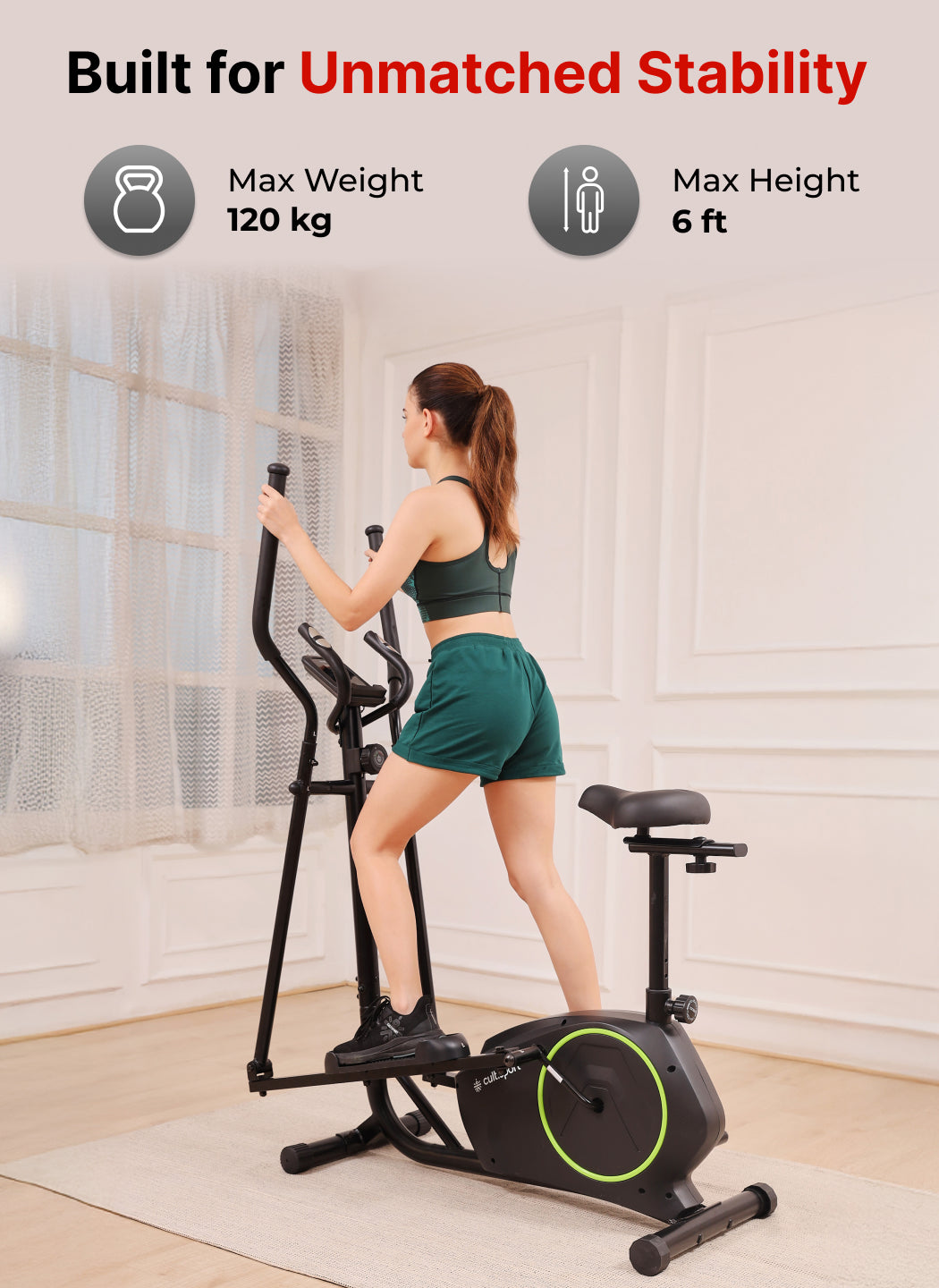 Smartcross Bern Elliptical Cross Trainer | 2kg Flywheel | Max Weight-120kg | 8 Level Magnetic Resistance (with 6 months extended warranty)