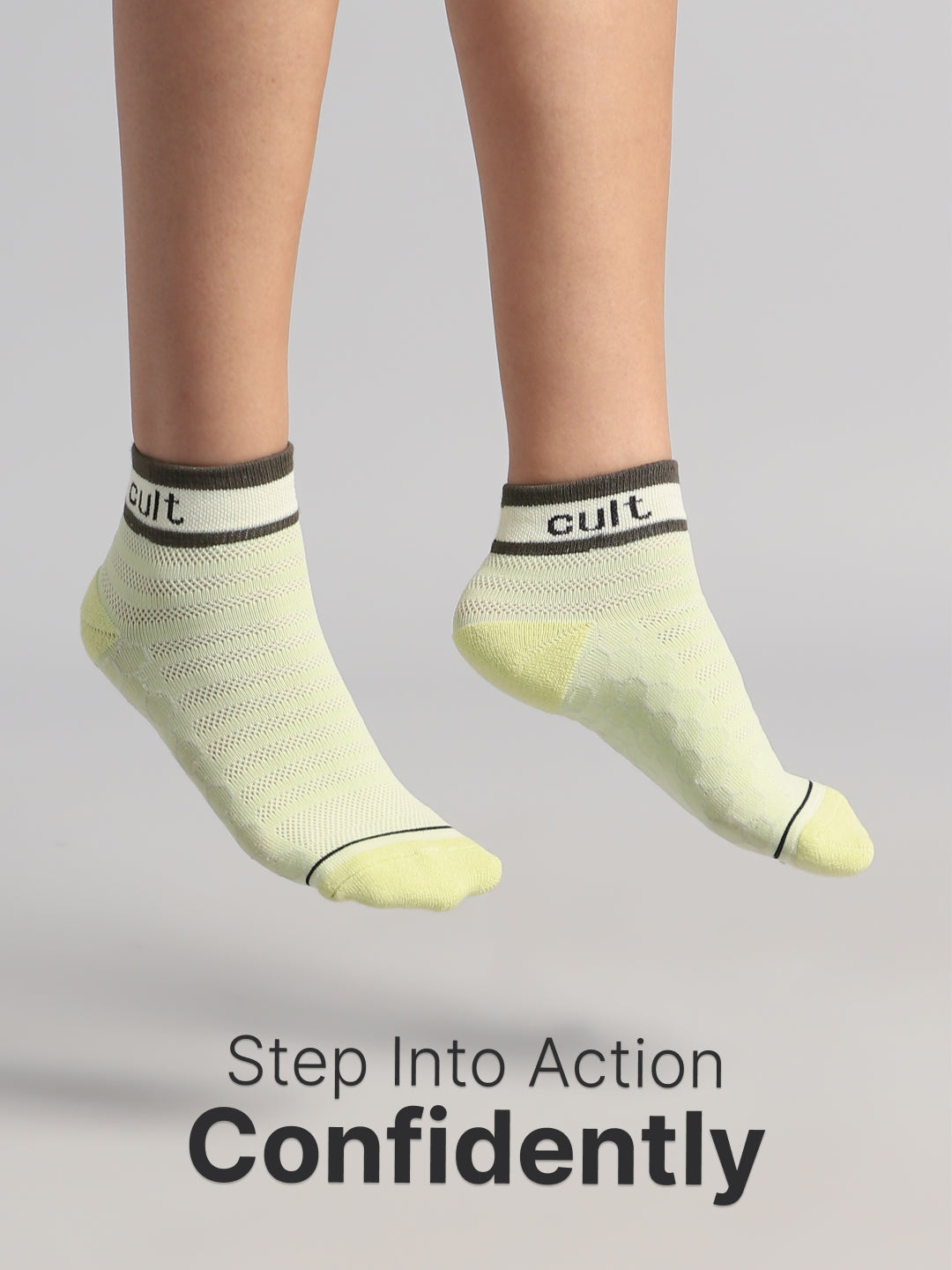 Cult Sports Ankle Length Socks Honey Comb Pattern Pack of 3-Orange, Yellow & White