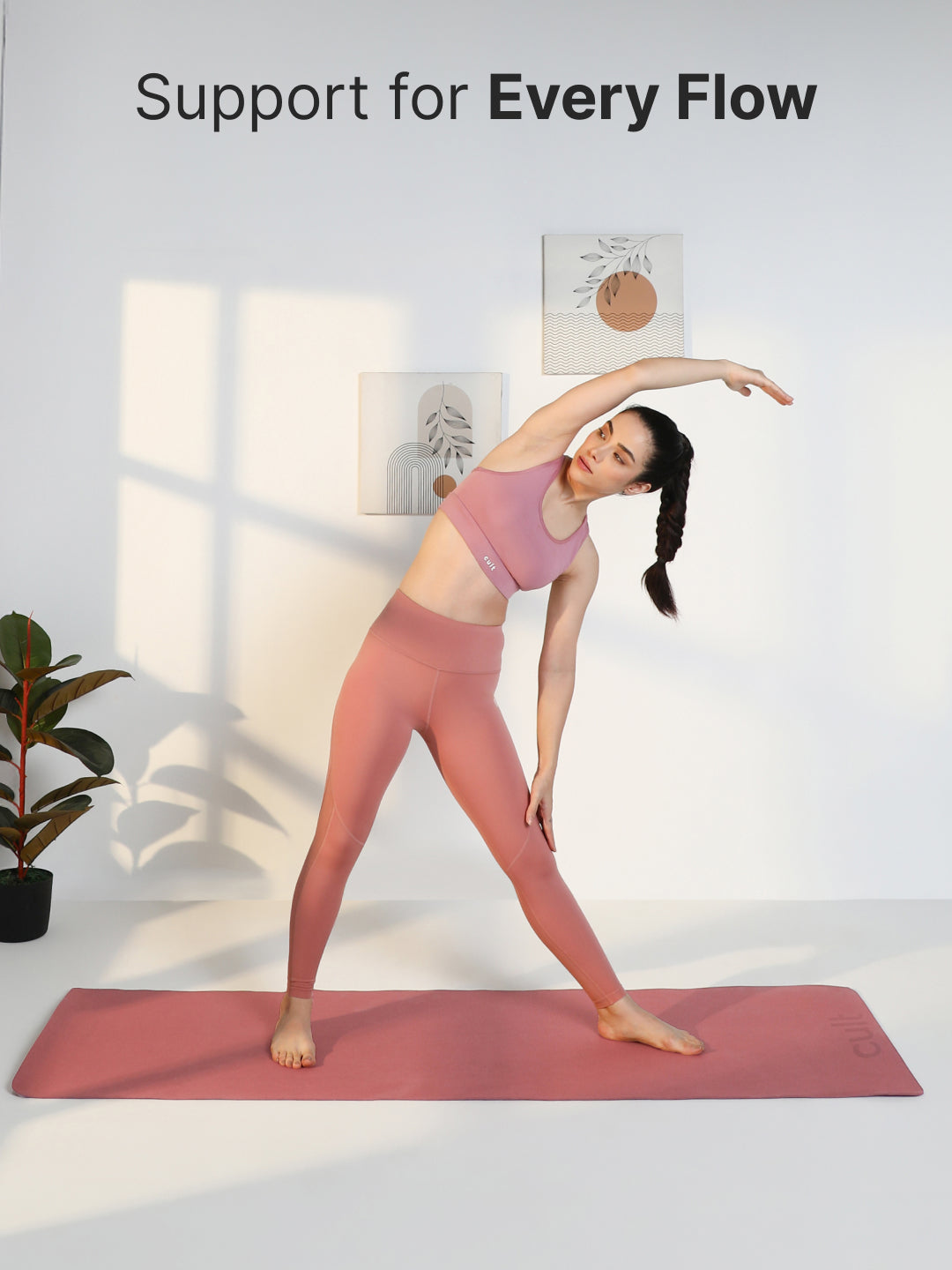 Cult Yoga Mat EVA 5mm with Carry Strap Non-Slip, Cushioned, Sweat-Resistant, Eco-Friendly Workout Mat for Home Gym & Fitness Brick