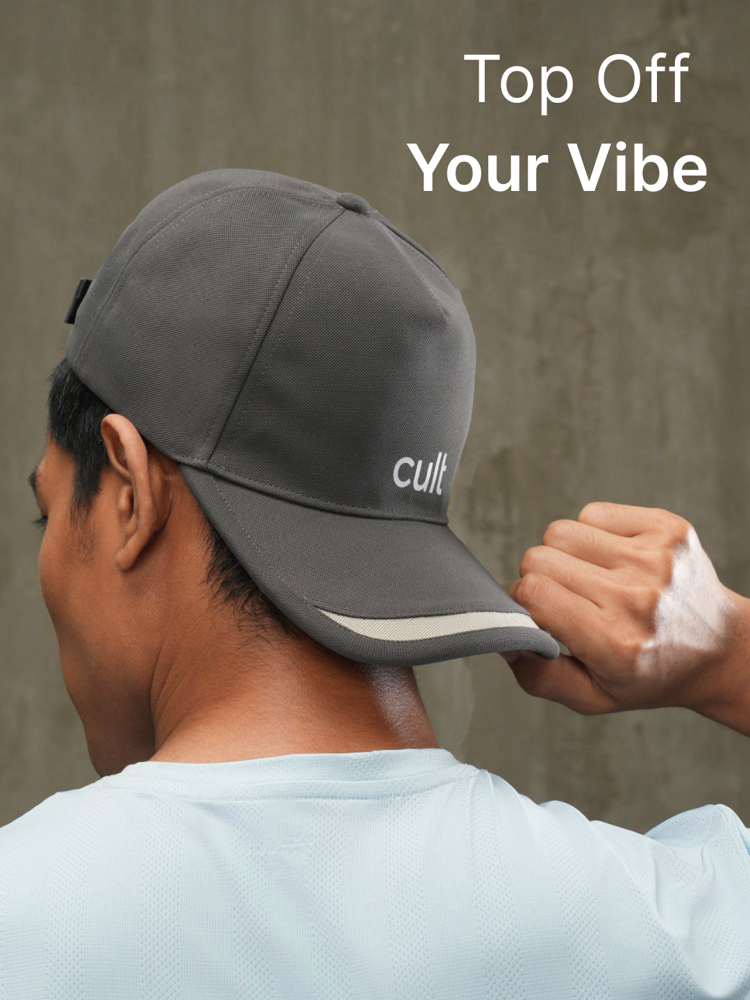 cult Front Pop Cap Charcoal with Grey- Unisex Adjustable Cap for Men & Women