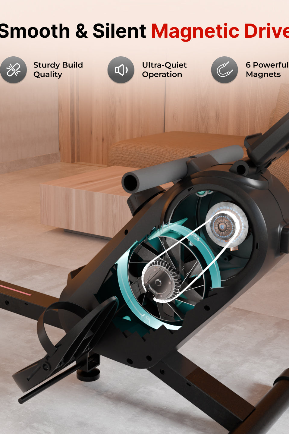 Cult SmartRowAeroGlide Magnetic Rower | 120Kg Max Weight | Quiet & Compact Home Use Rowing Machine (with 6 months extended warranty)