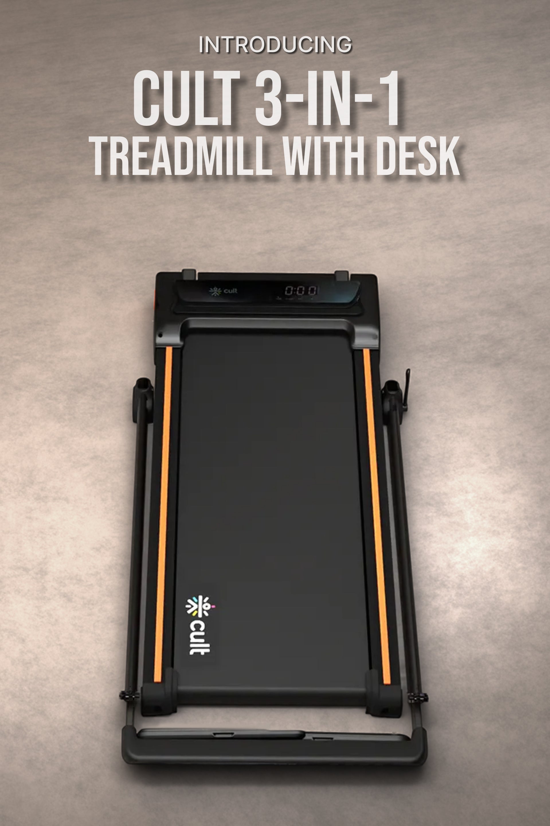 Cult Treadmill with Desk 5.5 HP Peak Motorized 3 in 1 Foldable Treadmill for Home Workout | Max User 120kg, Speed up to 12 km/hr with Adjustable & Detachable Desk with Tablet Holder