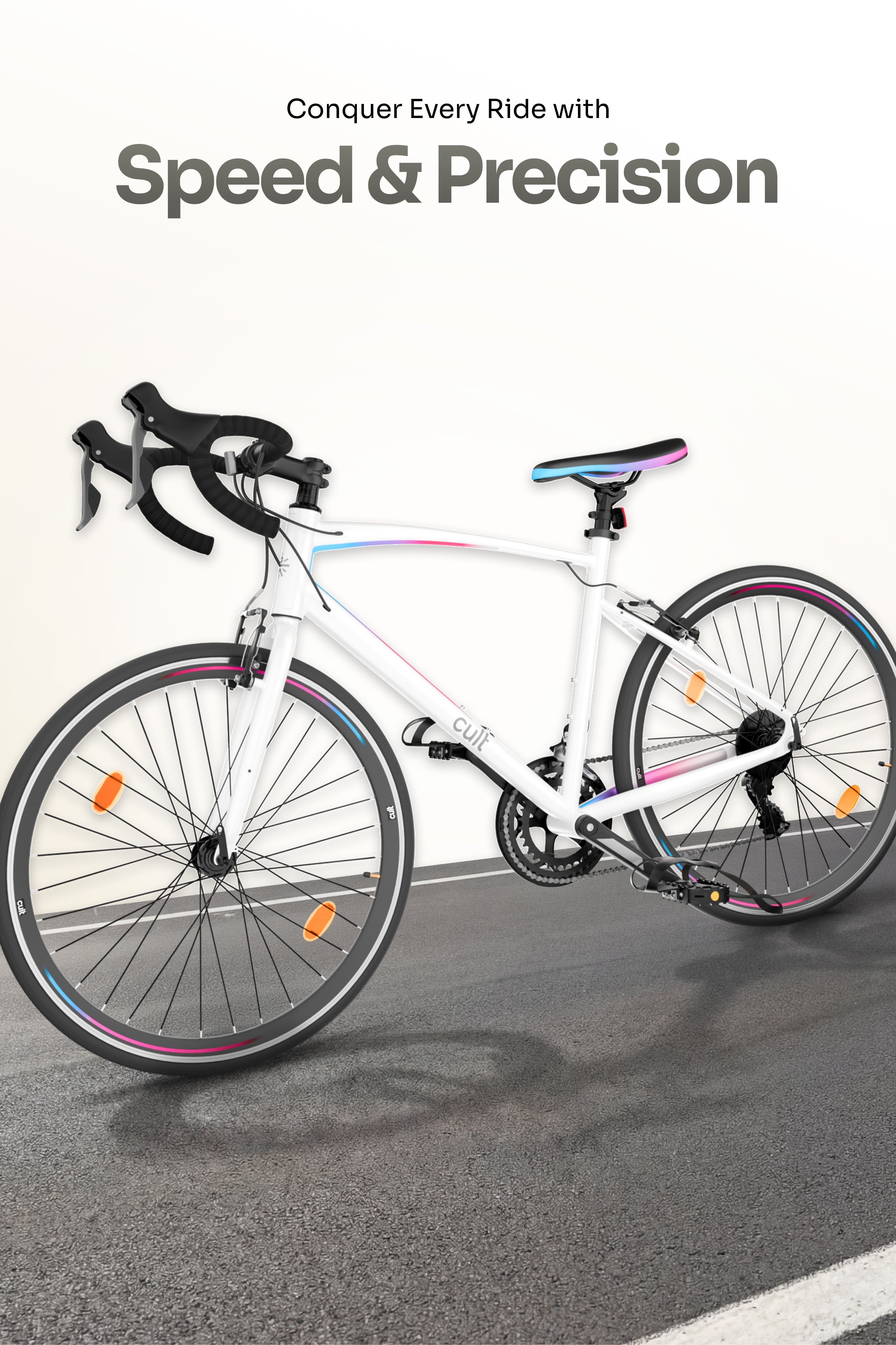 Cult Aero 700C 16 Speed Alloy Road Bike – White