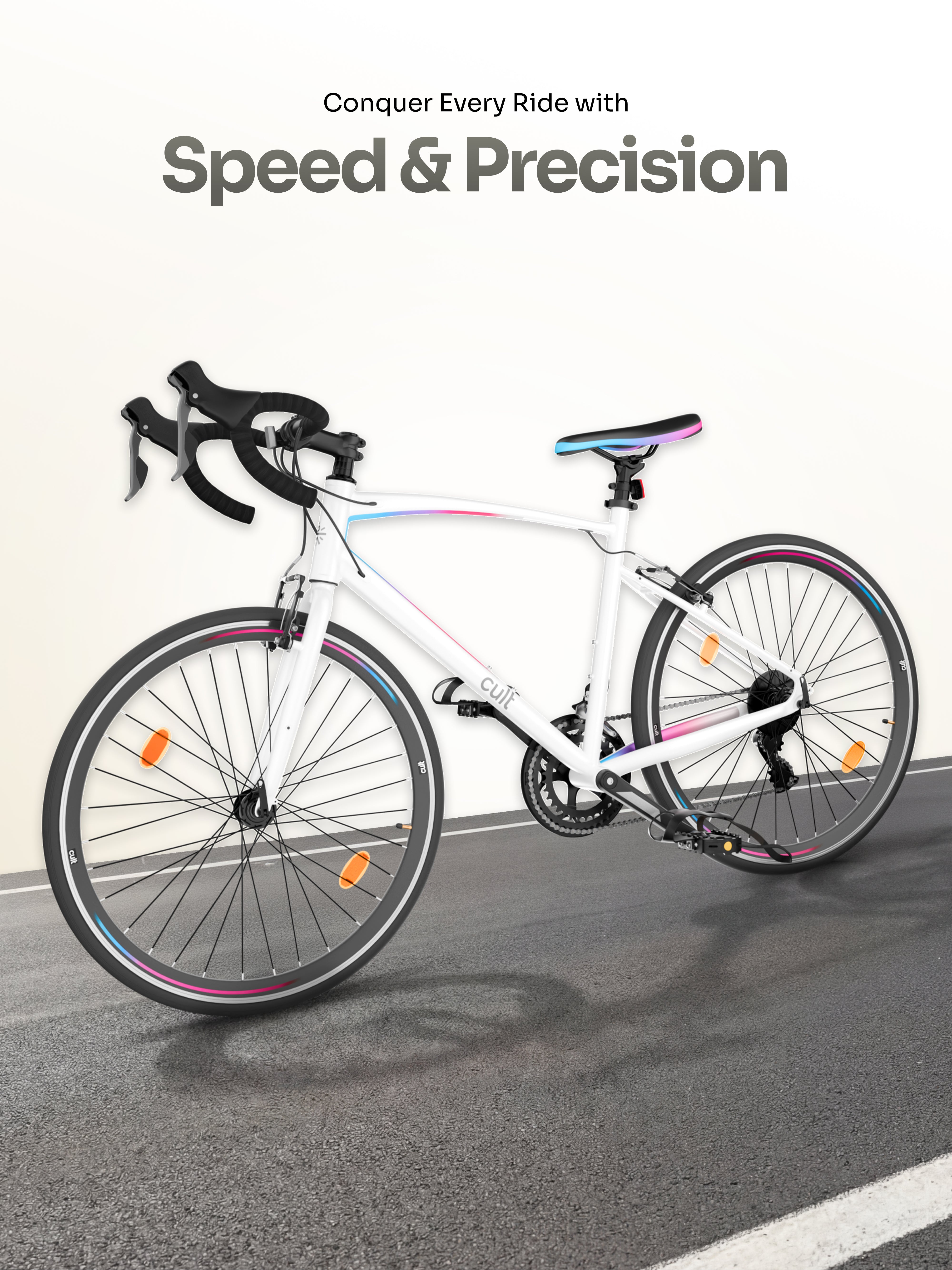 Cult Aero 700C 16 Speed Alloy Road Bike – White