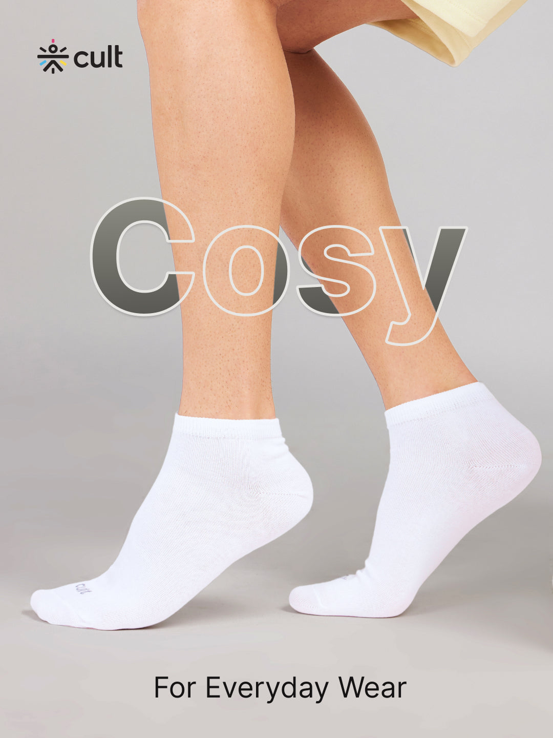 Casual Ankle Length Cotton Pack of 5 White Socks Men