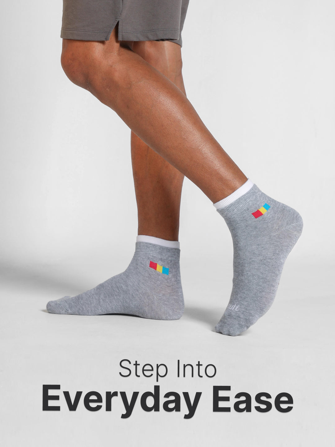 Ankle Length Sports Pack of 3 Multicolour Cotton Blend Men Socks Breathable, Sweat-Absorbent & Comfortable