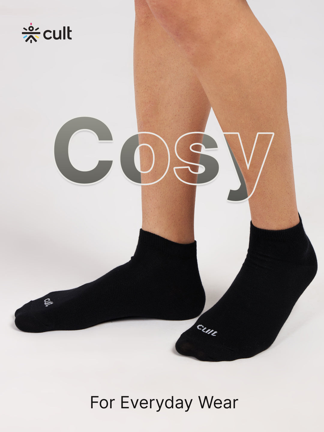 Casual Ankle Length Pack of 3 Black Men's Cotton Socks