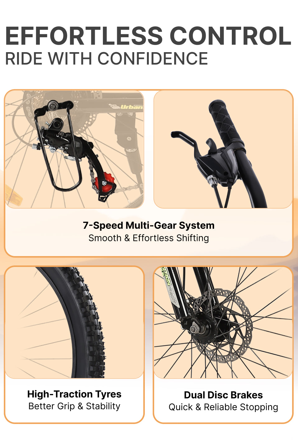 Galaxy Max Mountain Bike Steel 7 Speed Cycle 27.5 inch Tyre, Green With Front Suspension, Single Wall Rim and Dual Disc Brakes Ideal For 5.2 ft to 6 ft