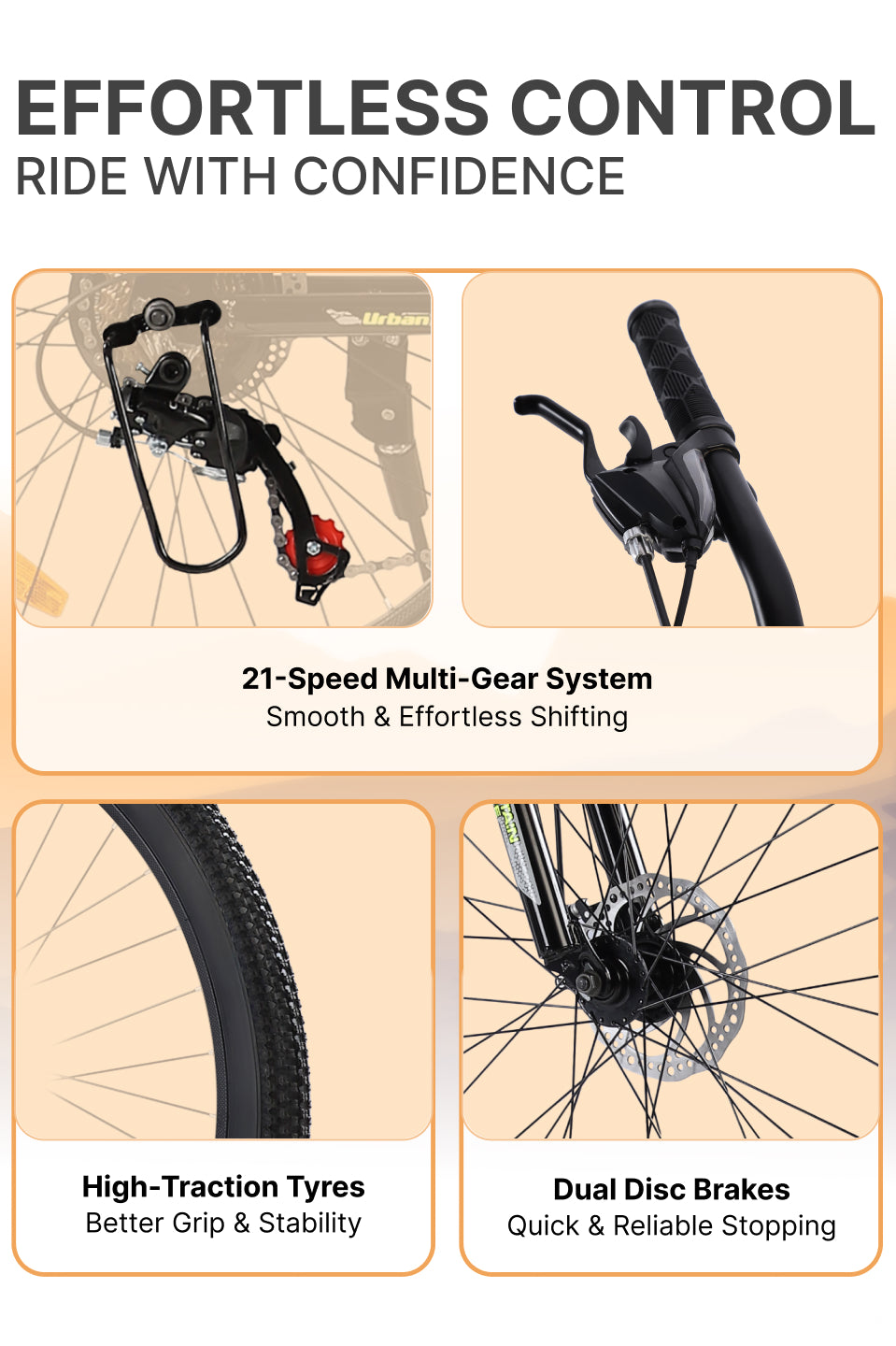 Galaxy Ultra Mountain Bike Steel 21 Speed Cycle 26 inch Tyre, Green With Front Suspension, Single Wall Rim and Dual Disc Brakes Ideal For 5 ft to 5.7 ft